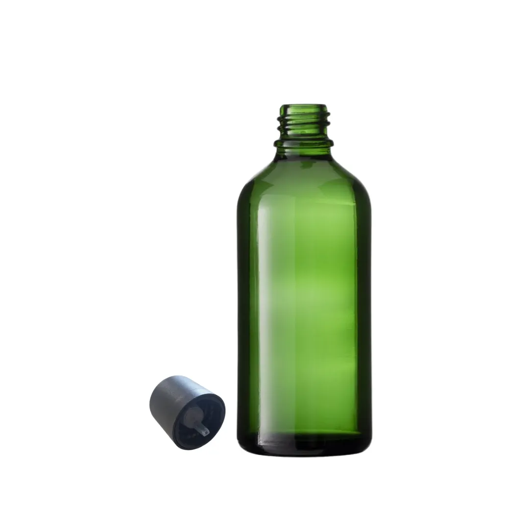 Grünglasflasche 100ml mit Originalitätsverschluss / 6er Set