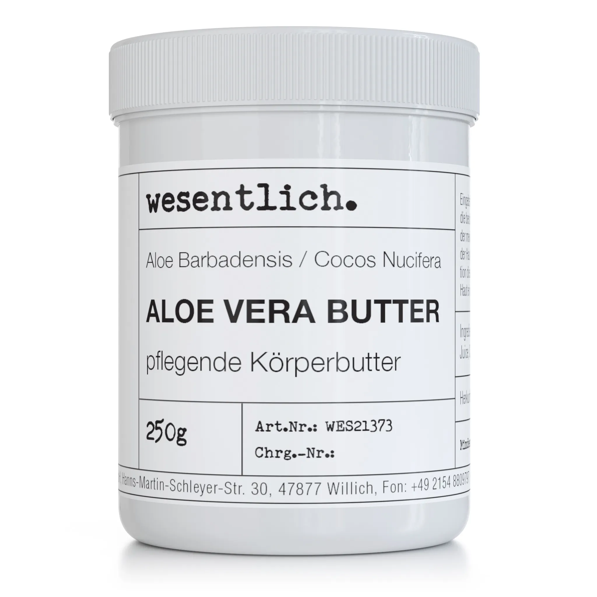Aloe Vera Butter 250g, Krug, Flasche, Shaker