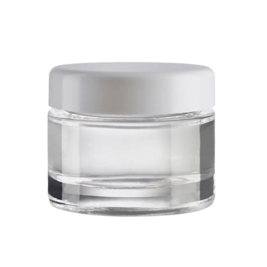 Glastiegel transparent mit Deckel 5ml / 6er Set