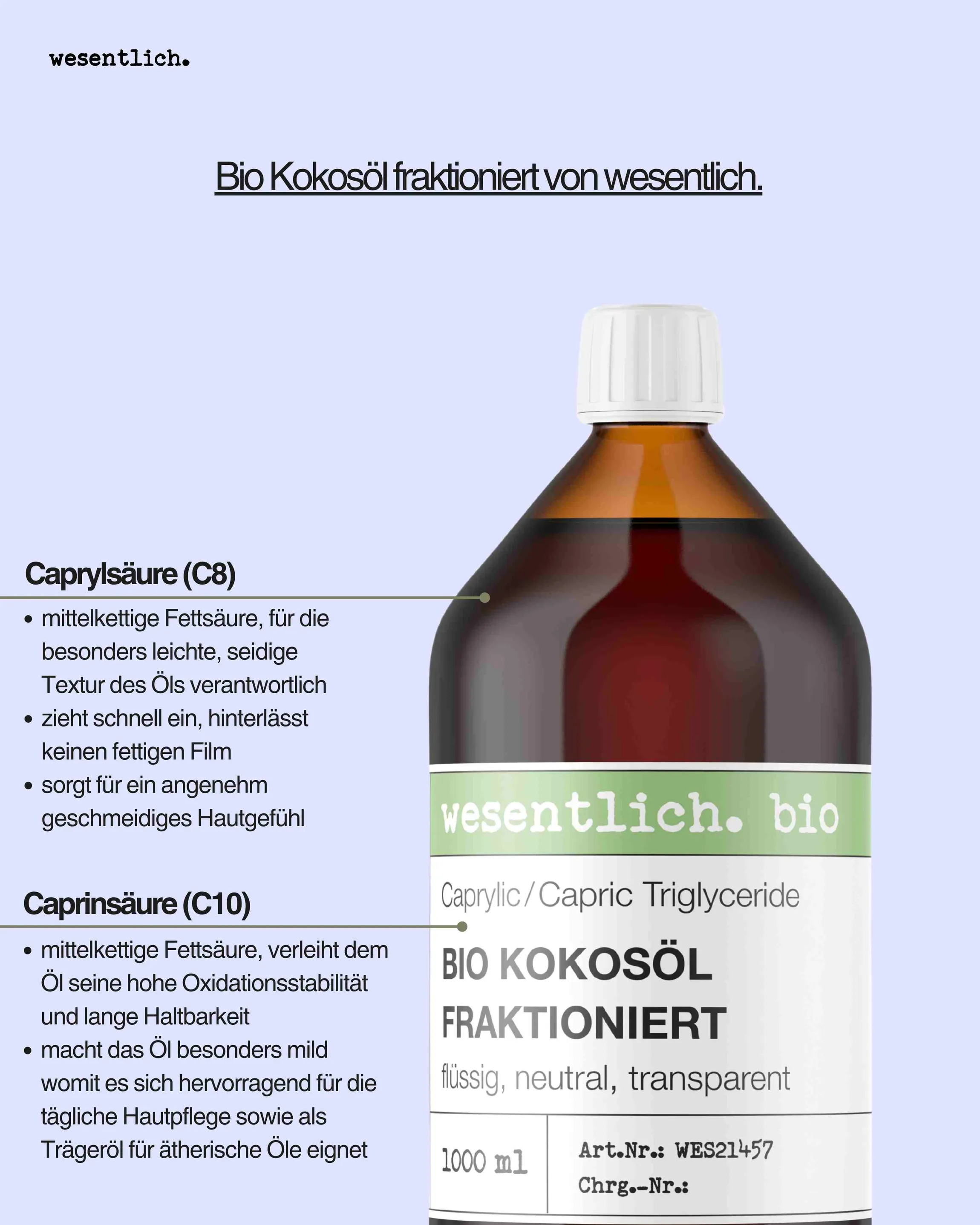 Kokosöl fraktioniert bio 1000ml