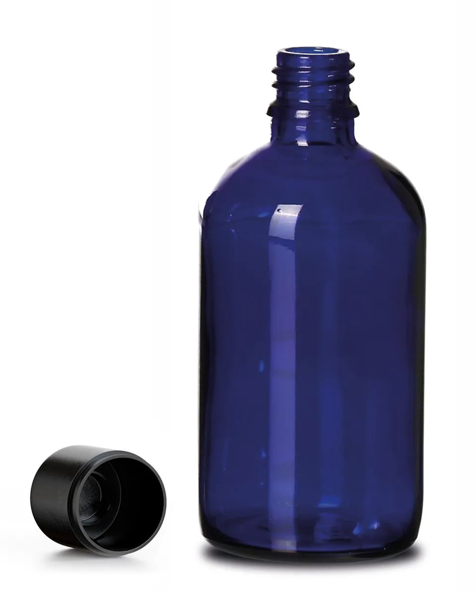 Blauglasflasche 100ml mit Originalitätsverschluss / 6er Set