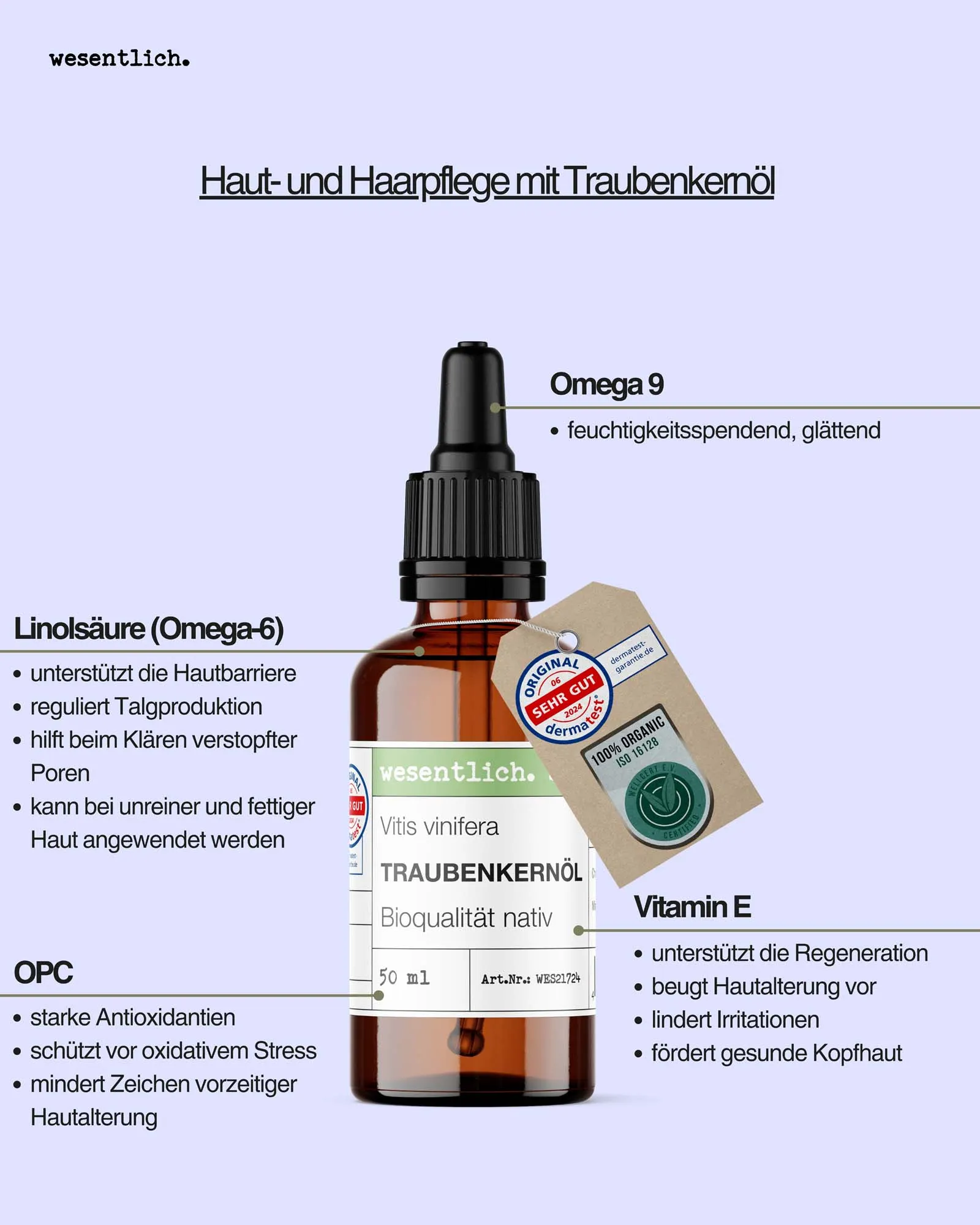 Traubenkernöl BIO kaltgepresst 50ml