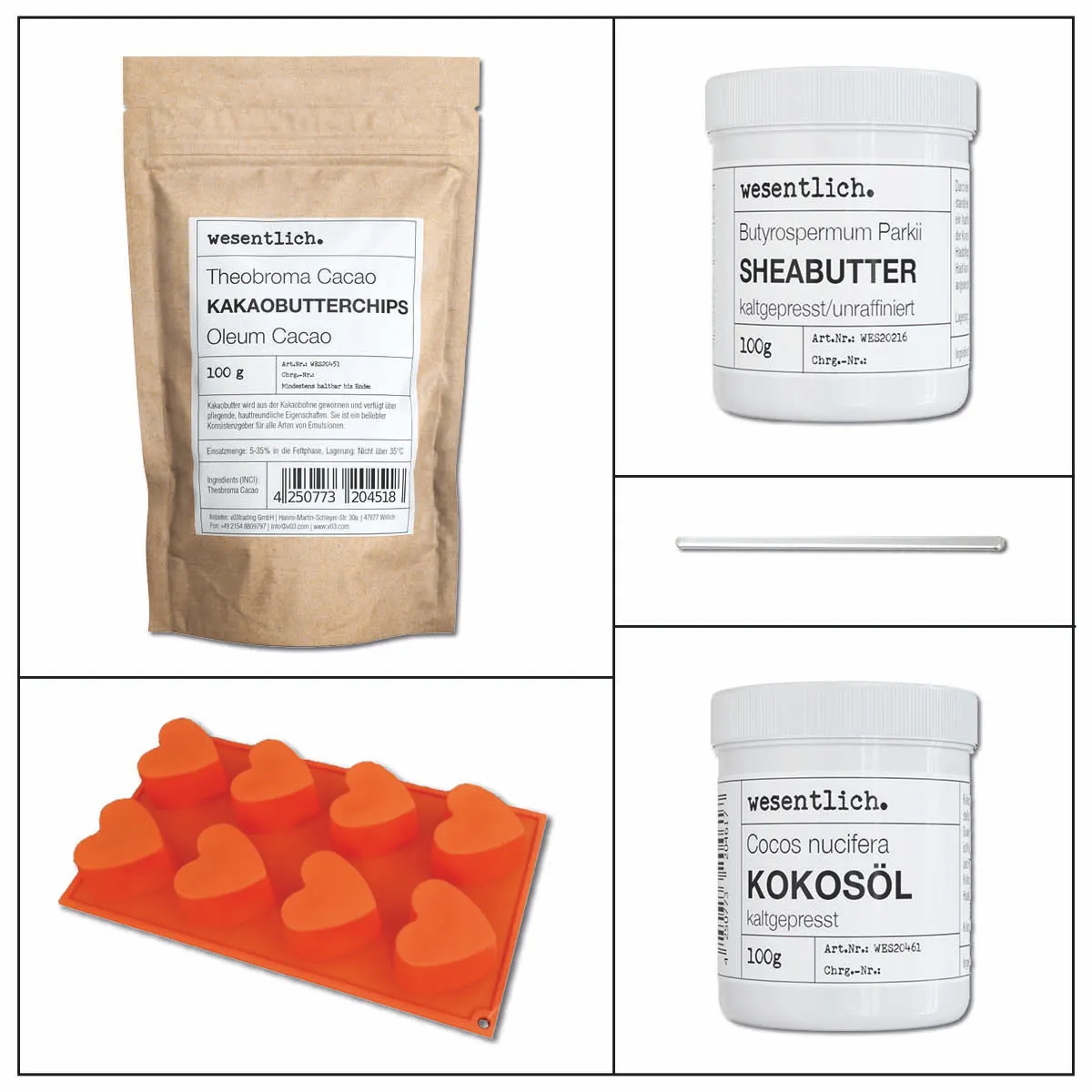 Set "Bodylotionbars selbermachen" ohne Zusatzduft