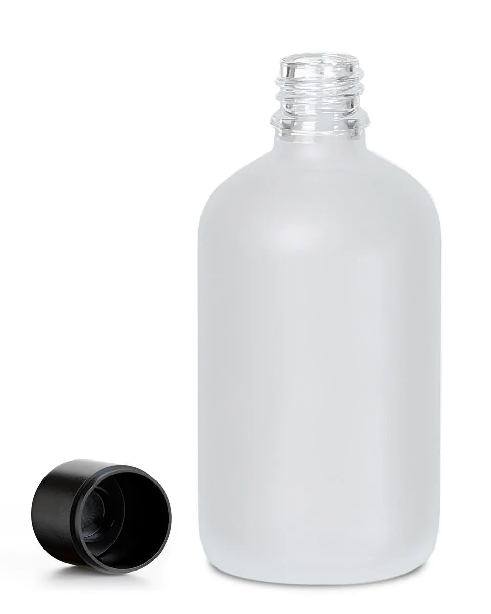 Weißglasflasche 100ml säuremattiert mit Originalitätsverschluss / 6er Set