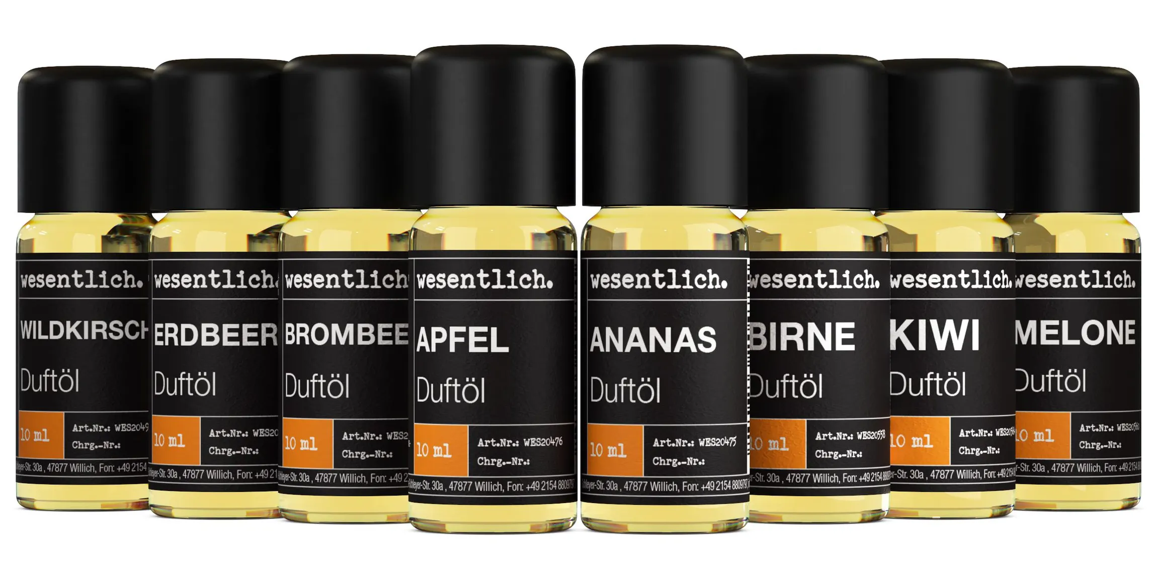 Set aus 8 ausgewählten Duftölen - "saftig" 8x10ml