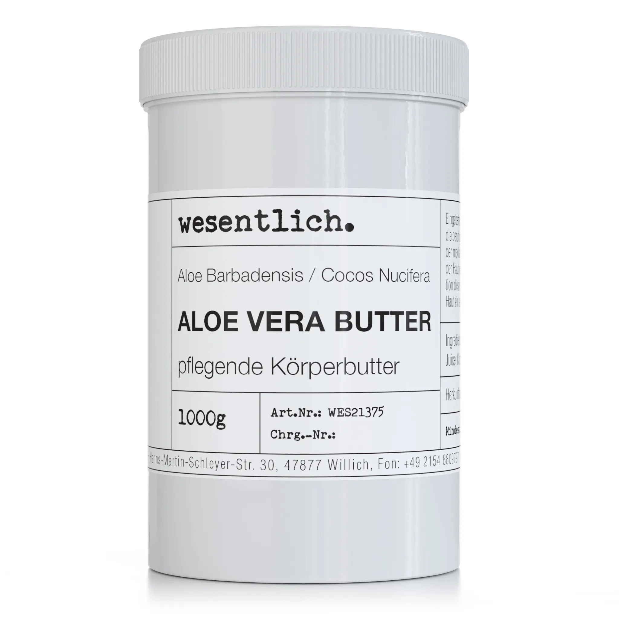 Aloe Vera Butter 1000g, Flasche, Shaker, Kosmetik