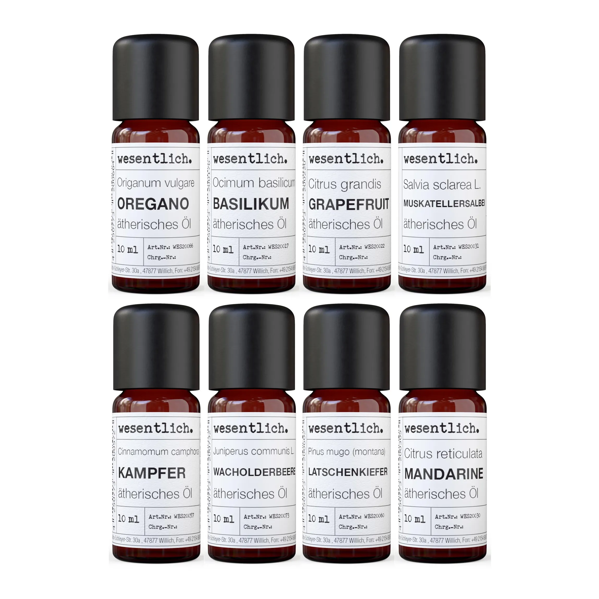 Set aus 8 ausgewählten ätherischen Ölen - "No.3" 8x10ml