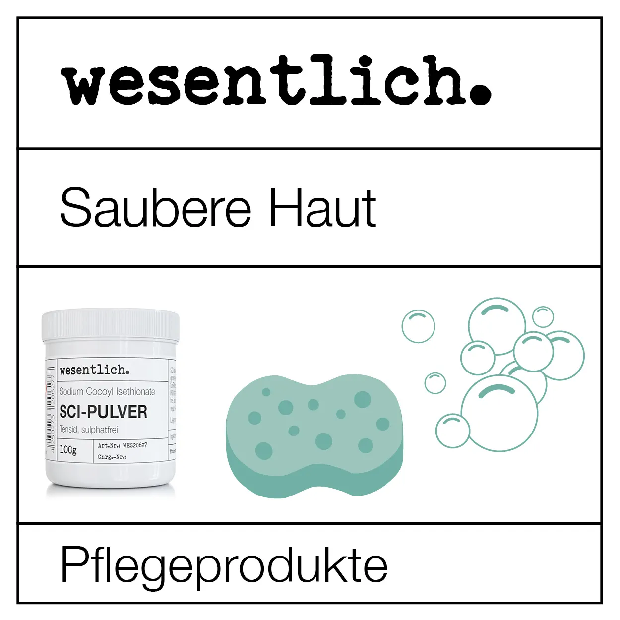 SCI - Sodium Cocoyl Isethionate - mildes Tensid von wesentlich. in Schraubdeckeldose