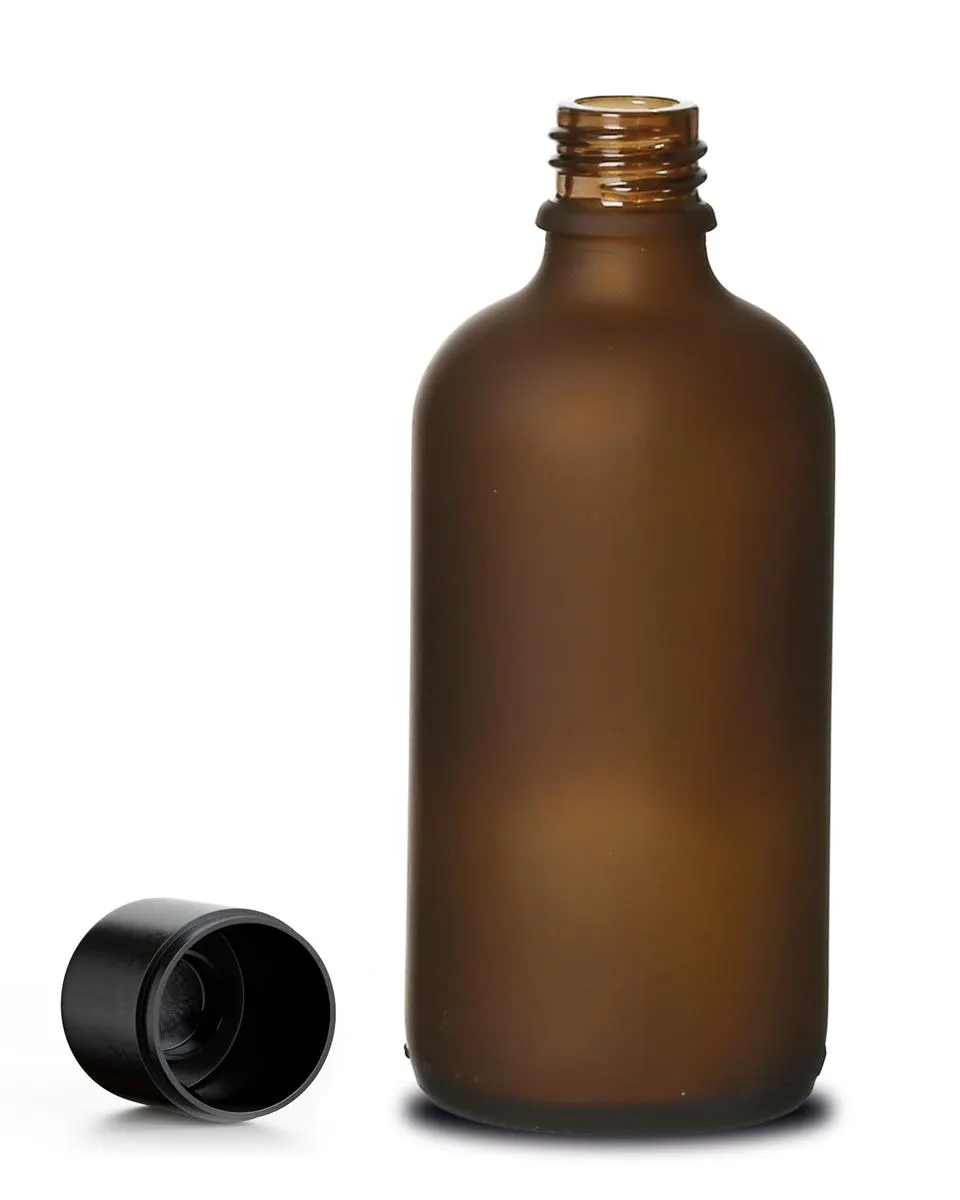 Braunglasflasche 100ml säuremattiert mit Originalitätsverschluss / 6er Set