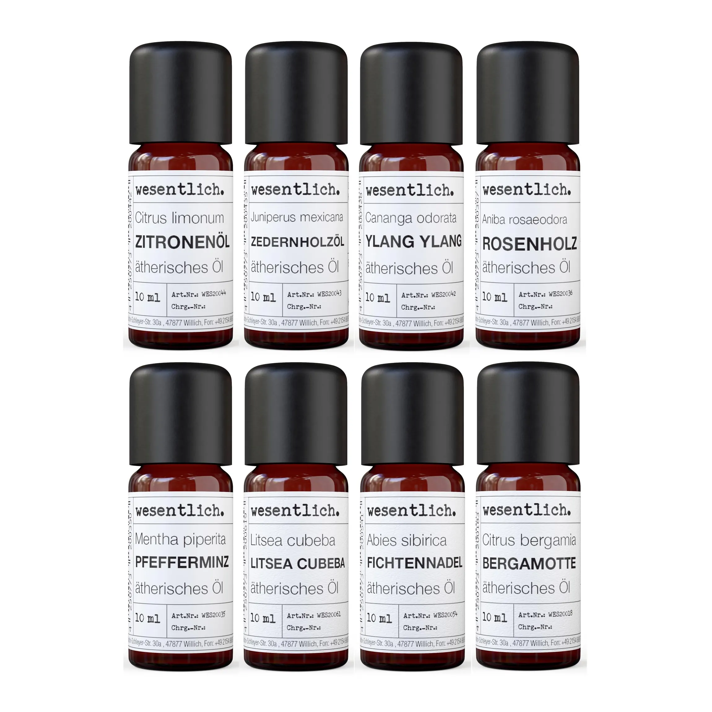 Set aus 8 ausgewählten ätherischen Ölen - "No.2" 8x10ml