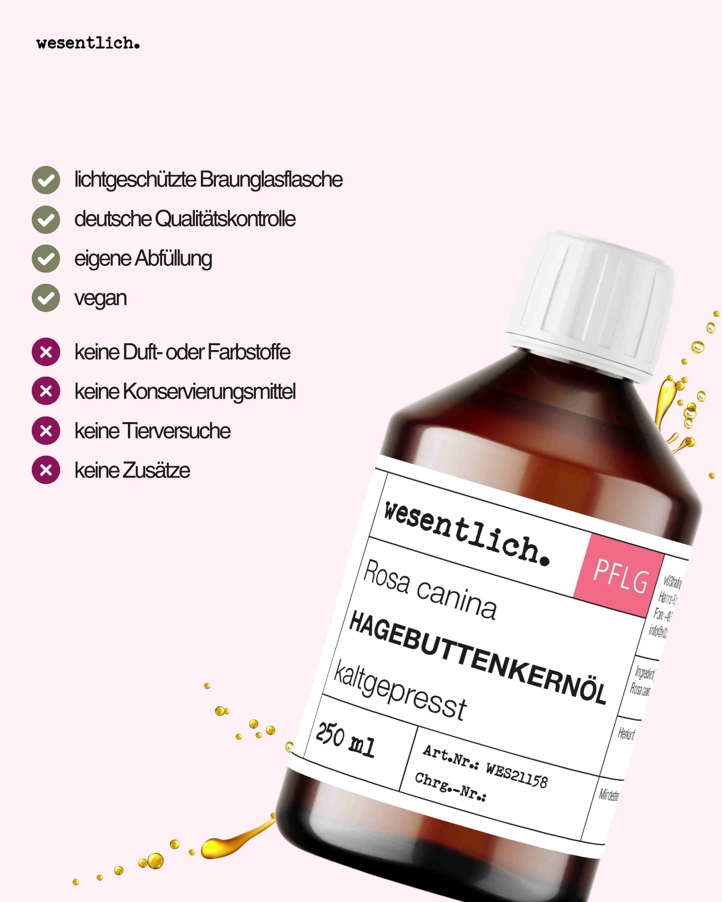 Hagebuttenkernöl kaltgepresst 250ml