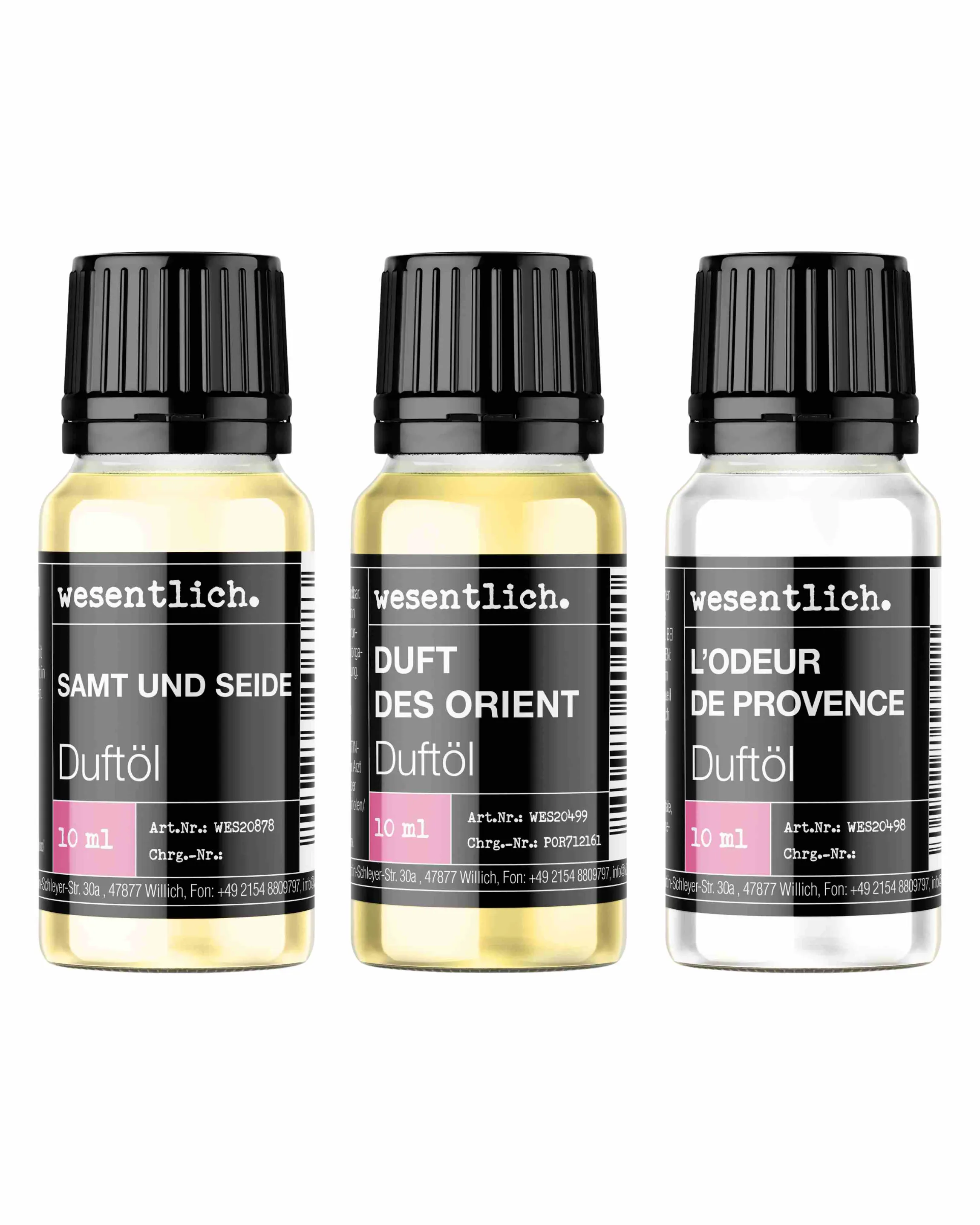 Duftöl-Set "Exklusiv" - Samt und Seide, Orient, Provence (3x10ml) 
