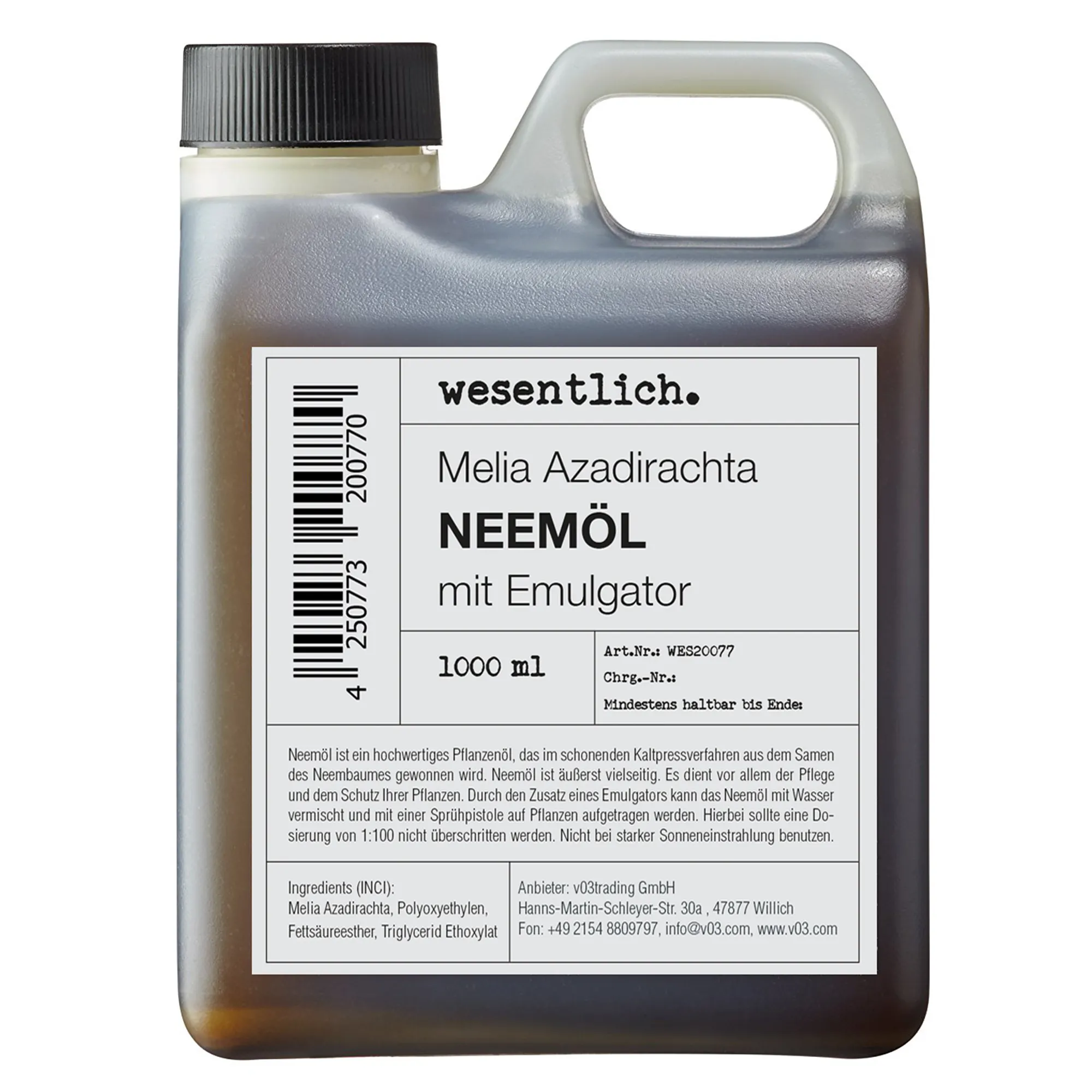 Neemöl mit Emulgator 1000ml