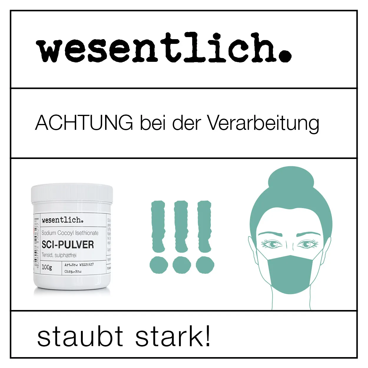 SCI - Sodium Cocoyl Isethionate - mildes Tensid von wesentlich. in Schraubdeckeldose