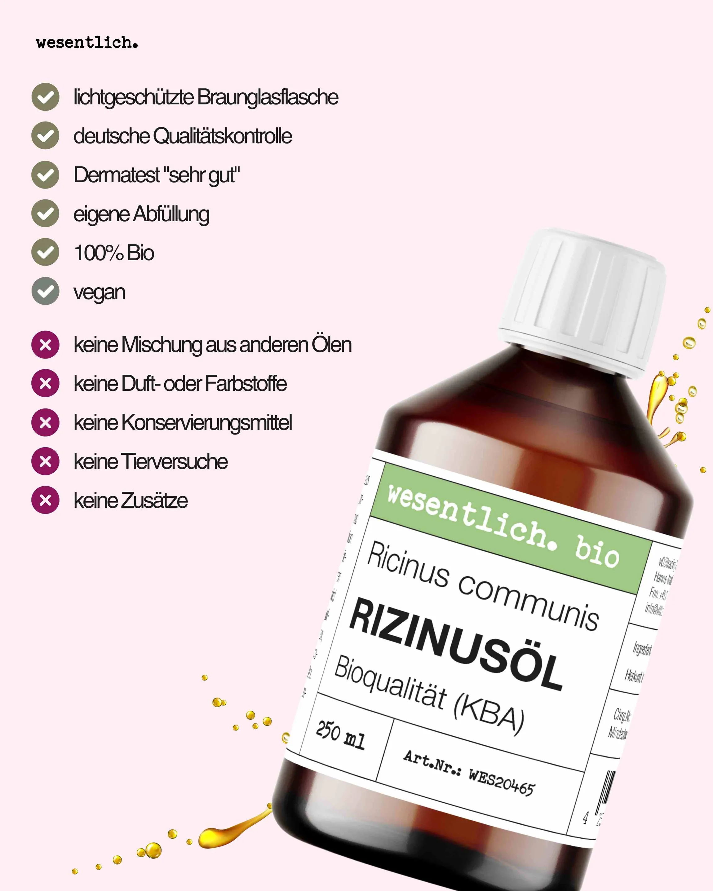 Rizinusöl BIO kaltgepr. 250ml