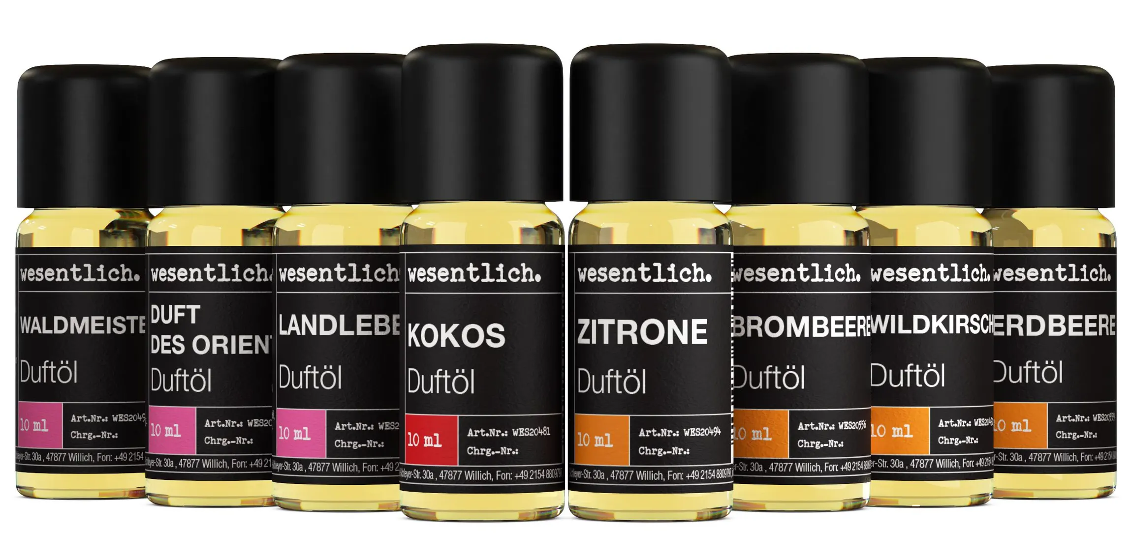 Set aus 8 ausgewählten Duftölen - "inspiriert" 8x10ml