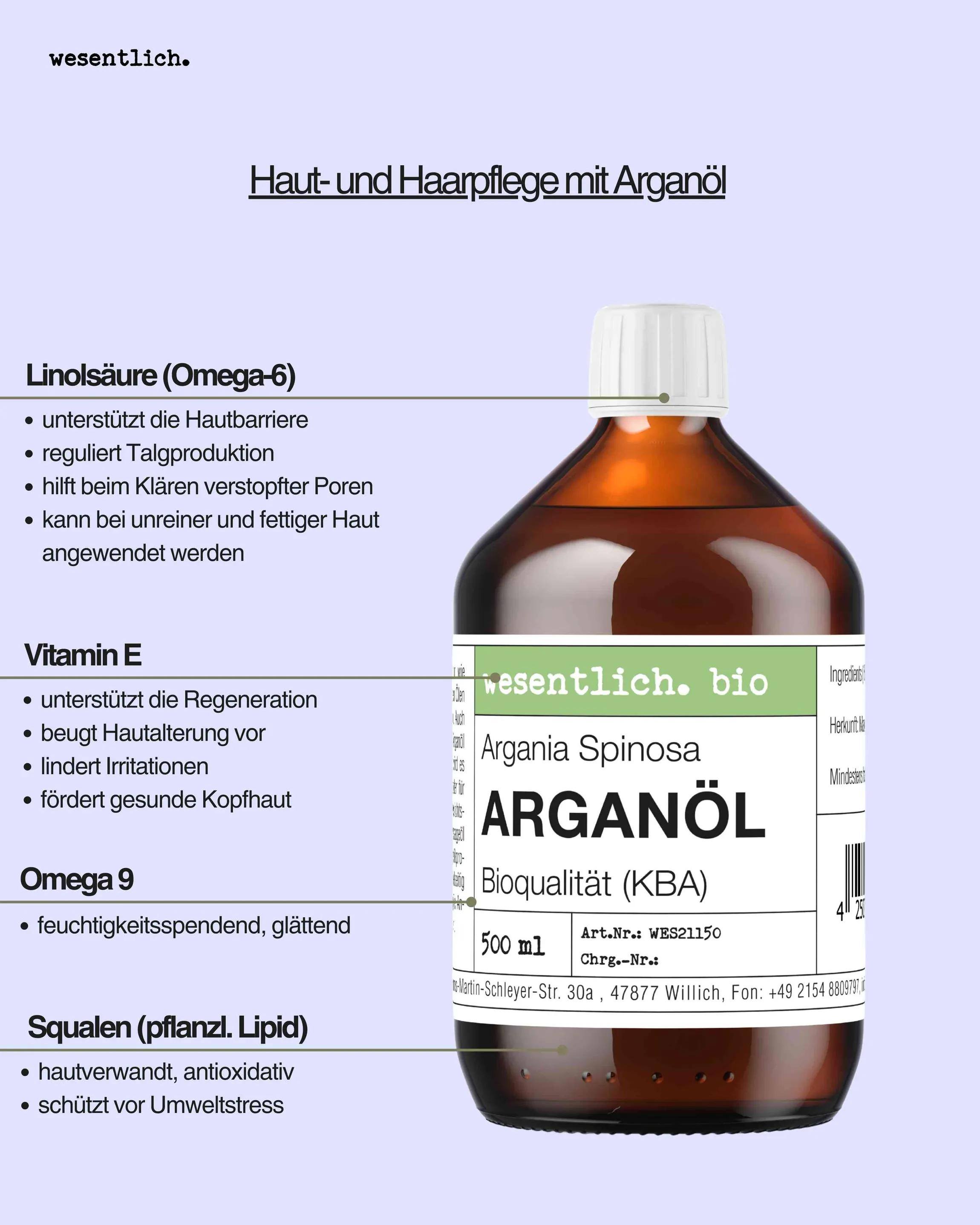 Arganöl BIO kaltgepresst 500ml