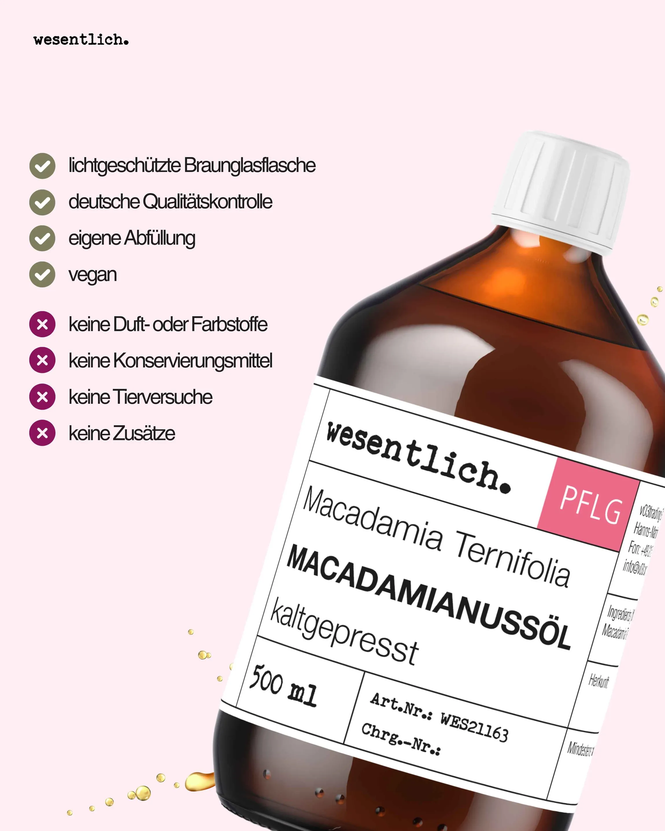 Macadamianussöl 500ml