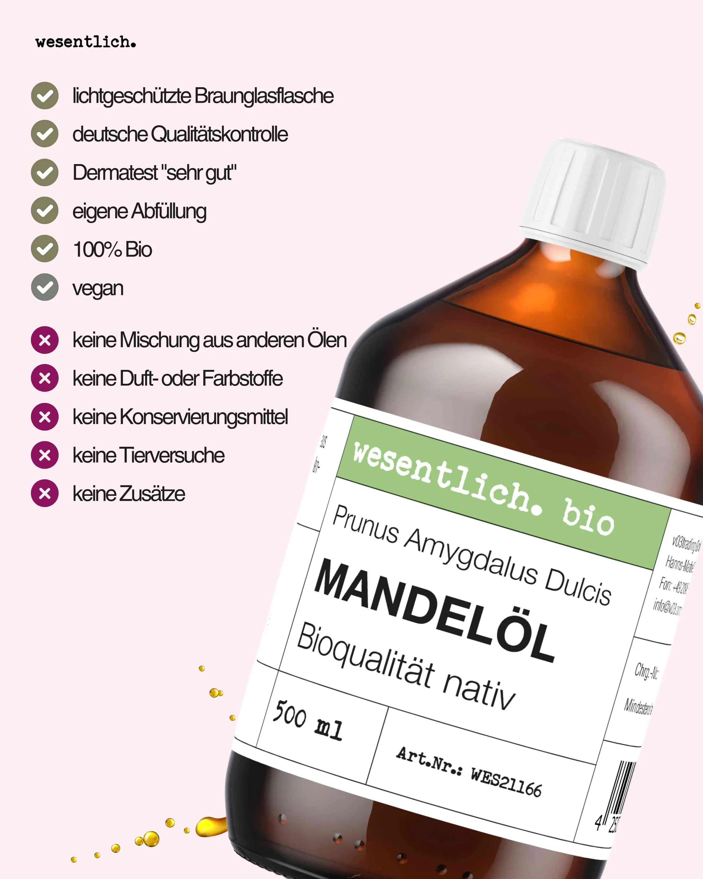 Mandelöl BIO kaltgepresst 500ml