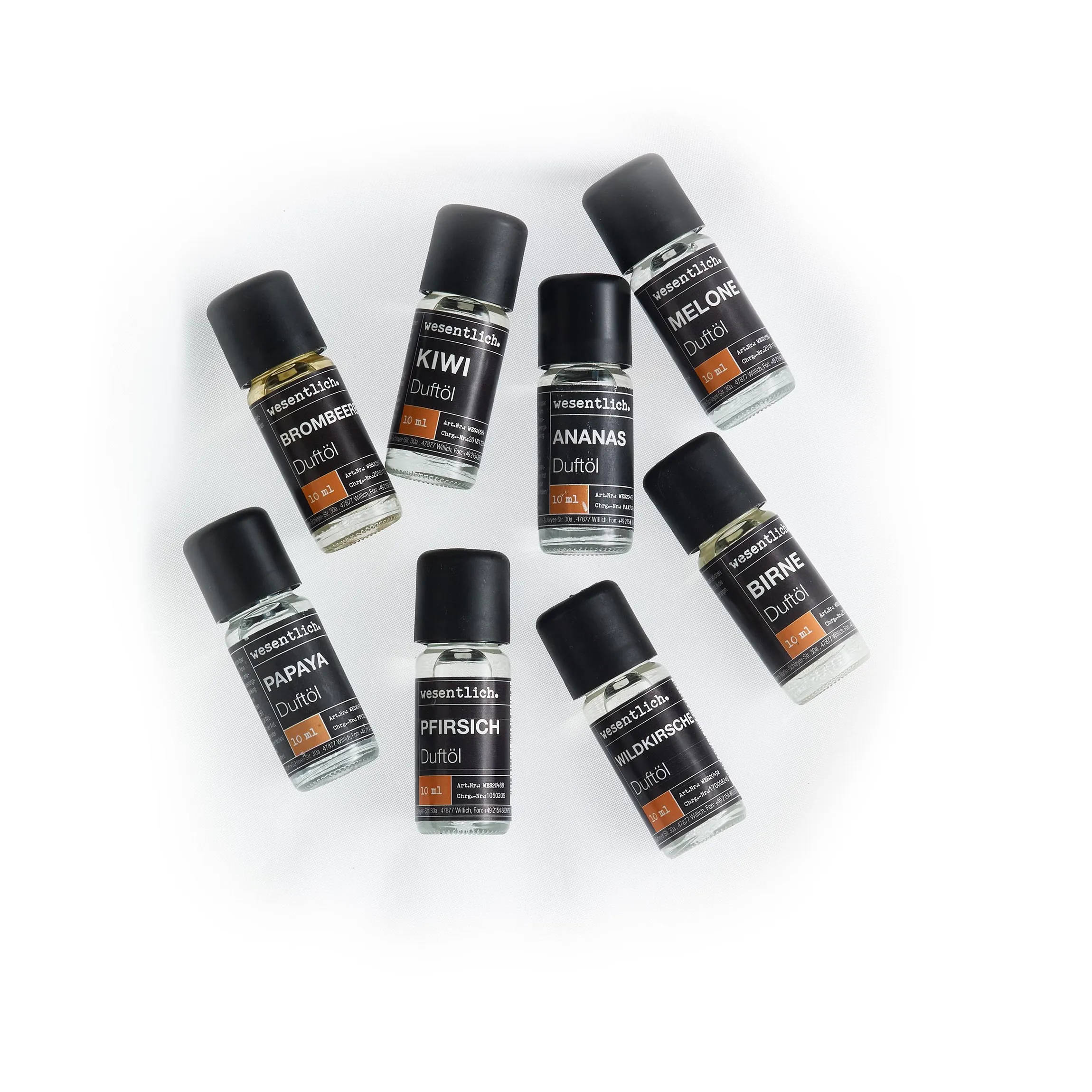 Set aus 8 ausgewählten Duftölen - "fruchtig" 8x10ml