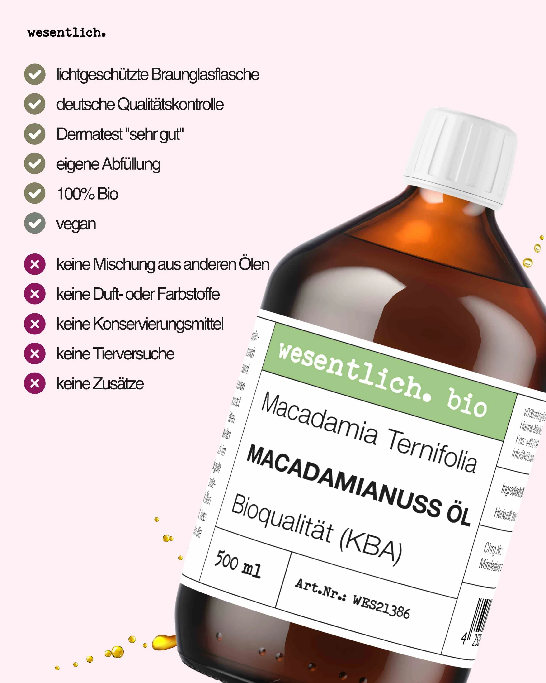 Macadamianussöl bio 500ml