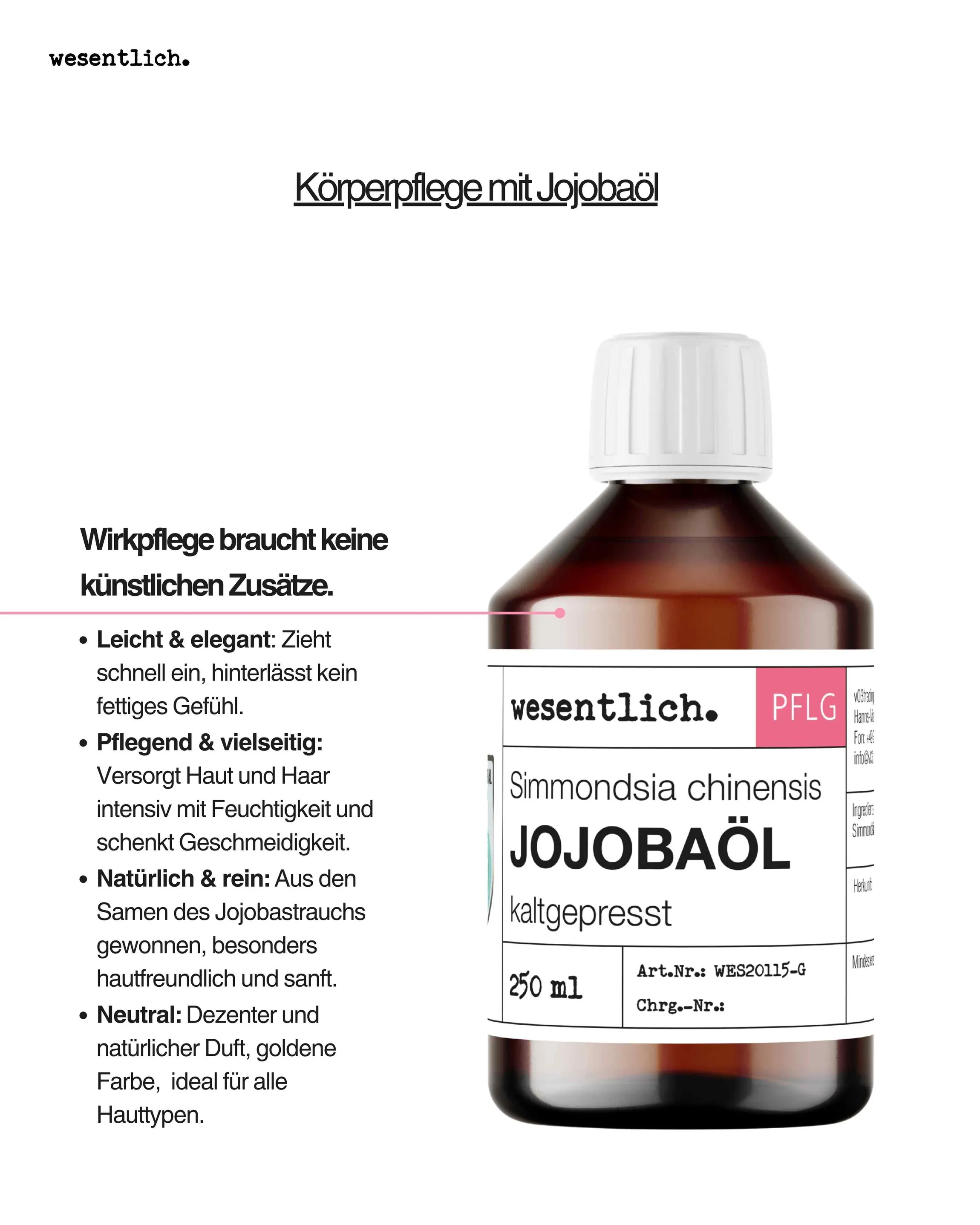 Jojobaöl kaltgepresst 250ml