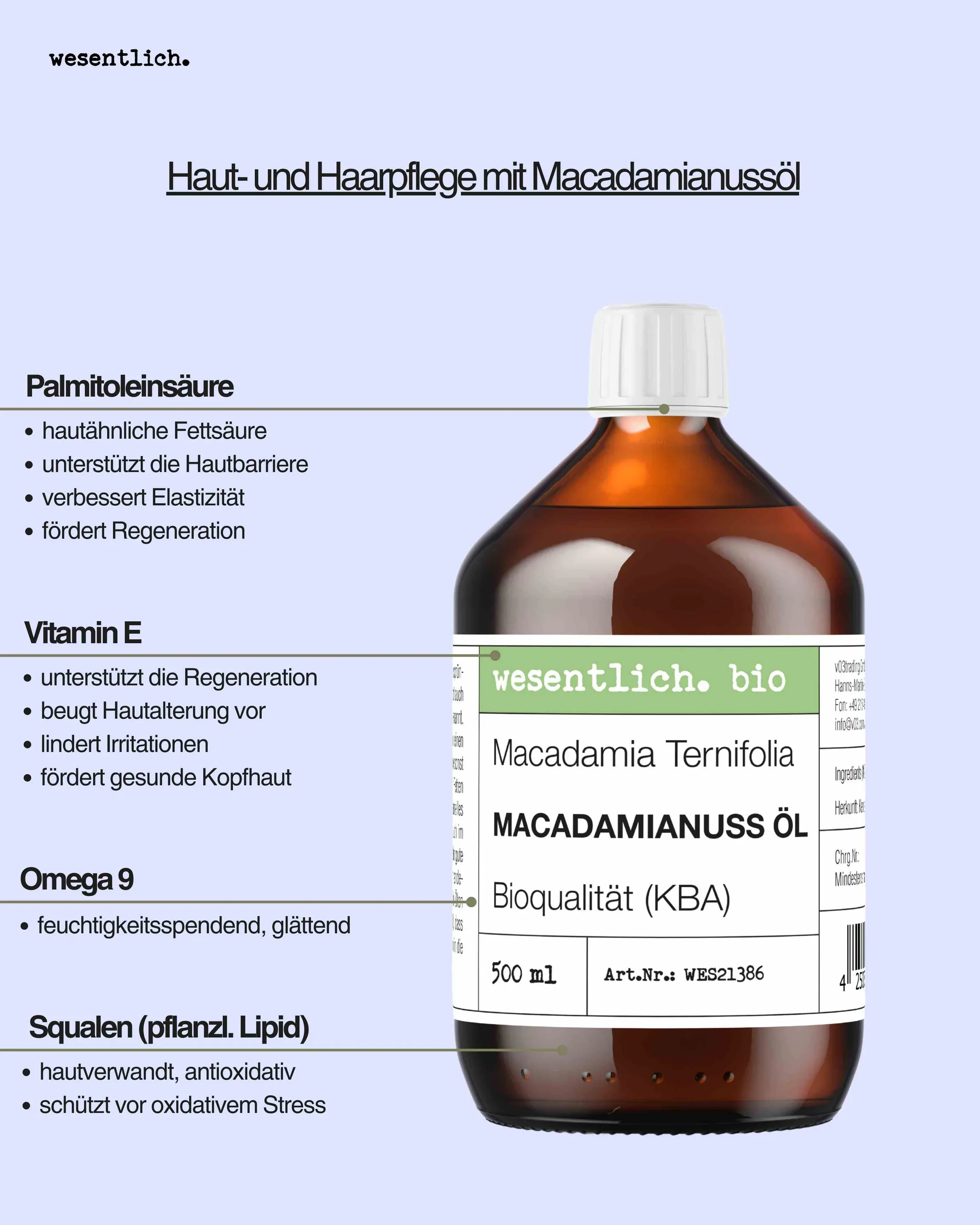 Macadamianussöl bio 500ml