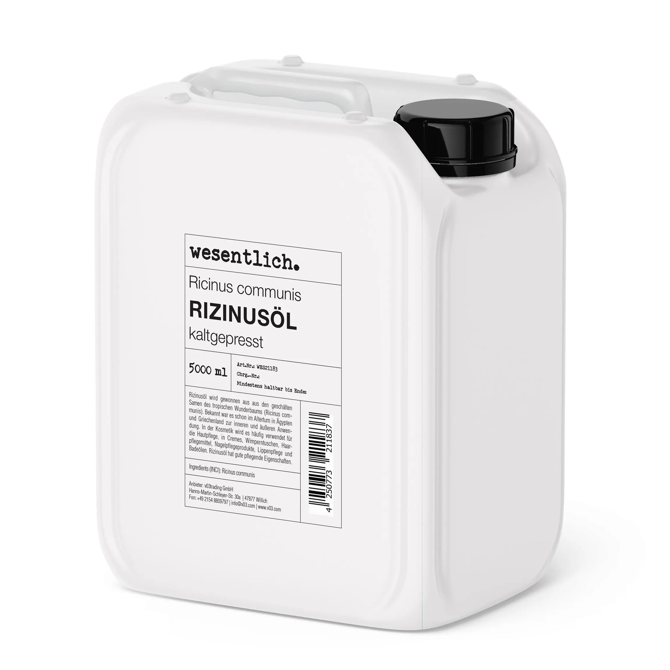 Rizinusöl kaltgepresst 5000ml