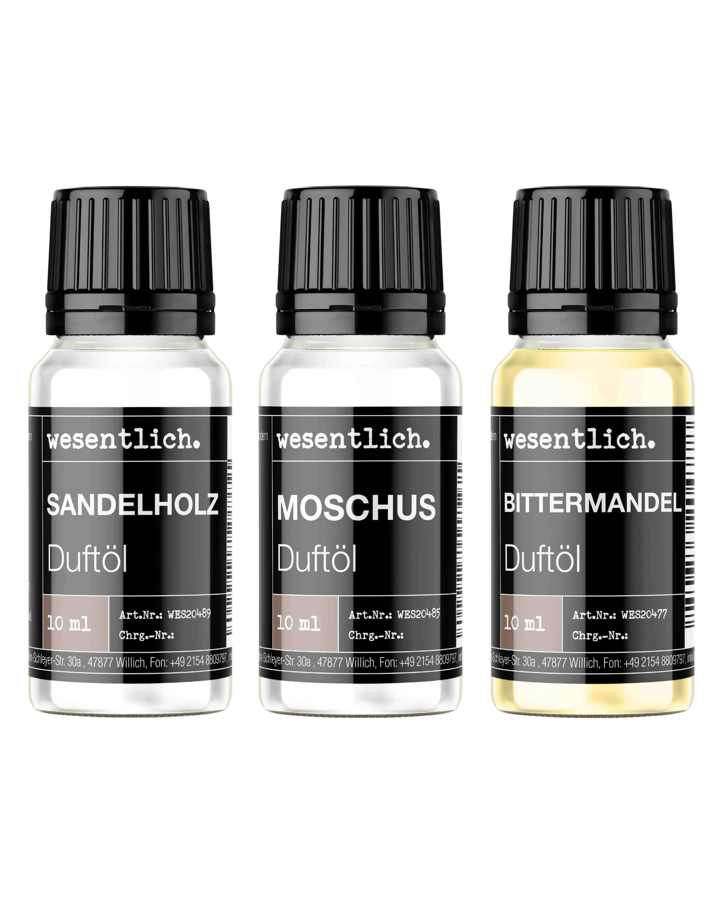 Duftöl-Set "Herb" - Sandalwood, Moschus, Bittermandel (3x10ml)