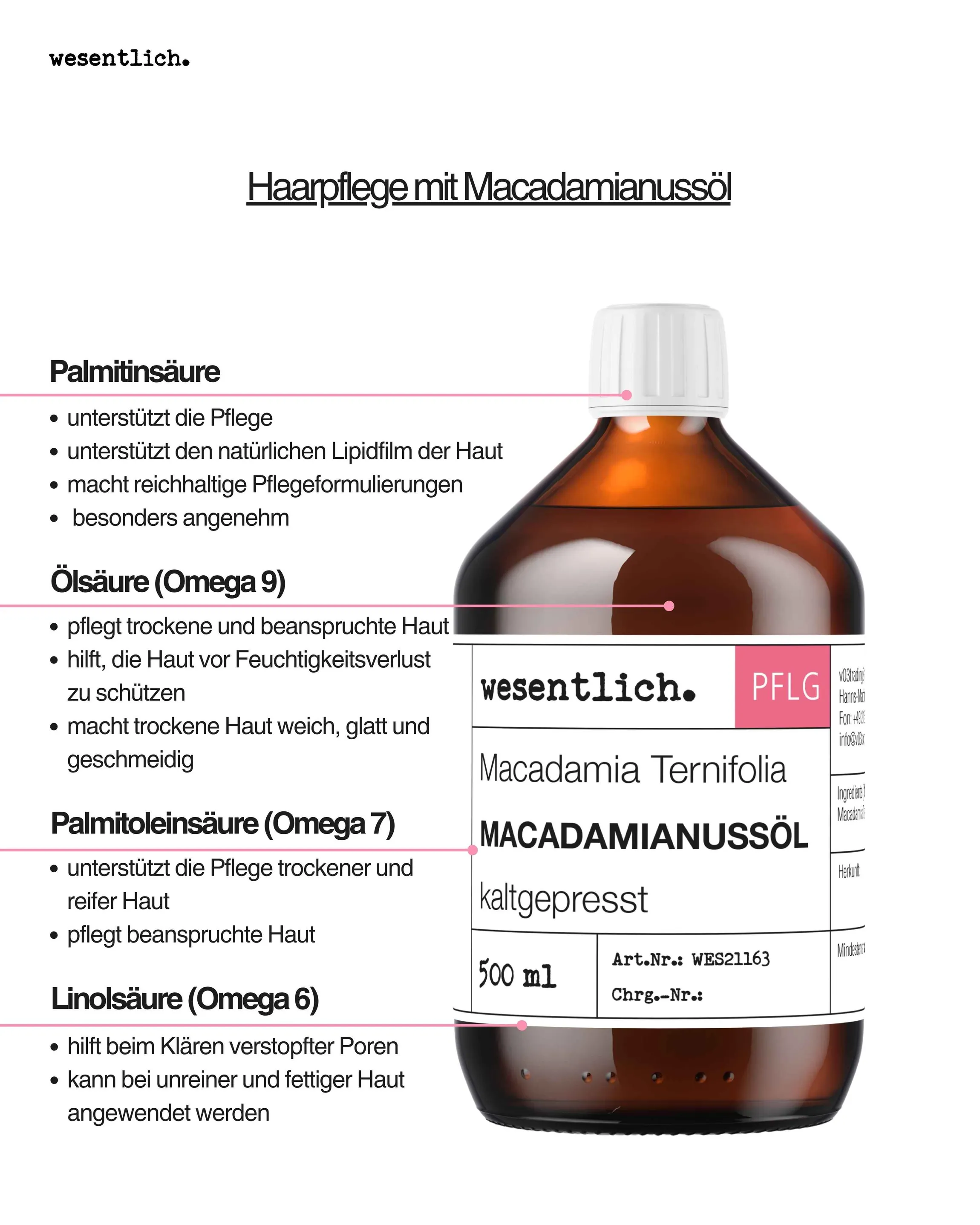 Macadamianussöl 500ml