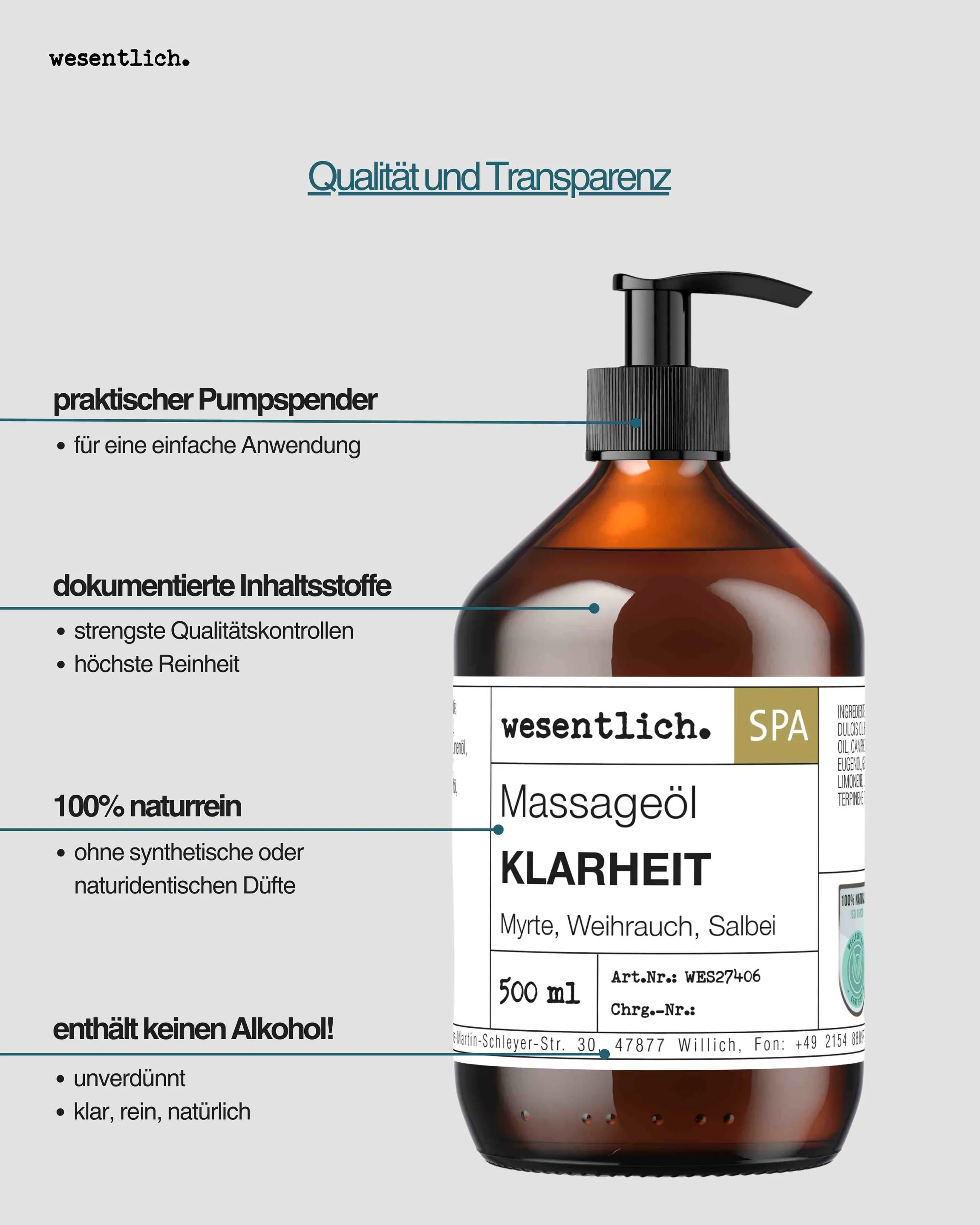 Massageöl "Klarheit" 500ml