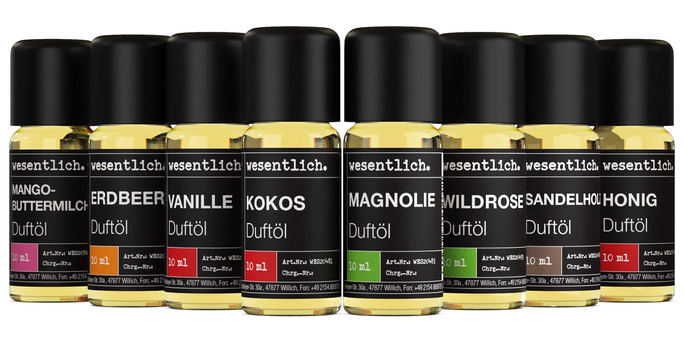 Set aus 8 ausgewählten Duftölen - "tausendschön" 8x10ml