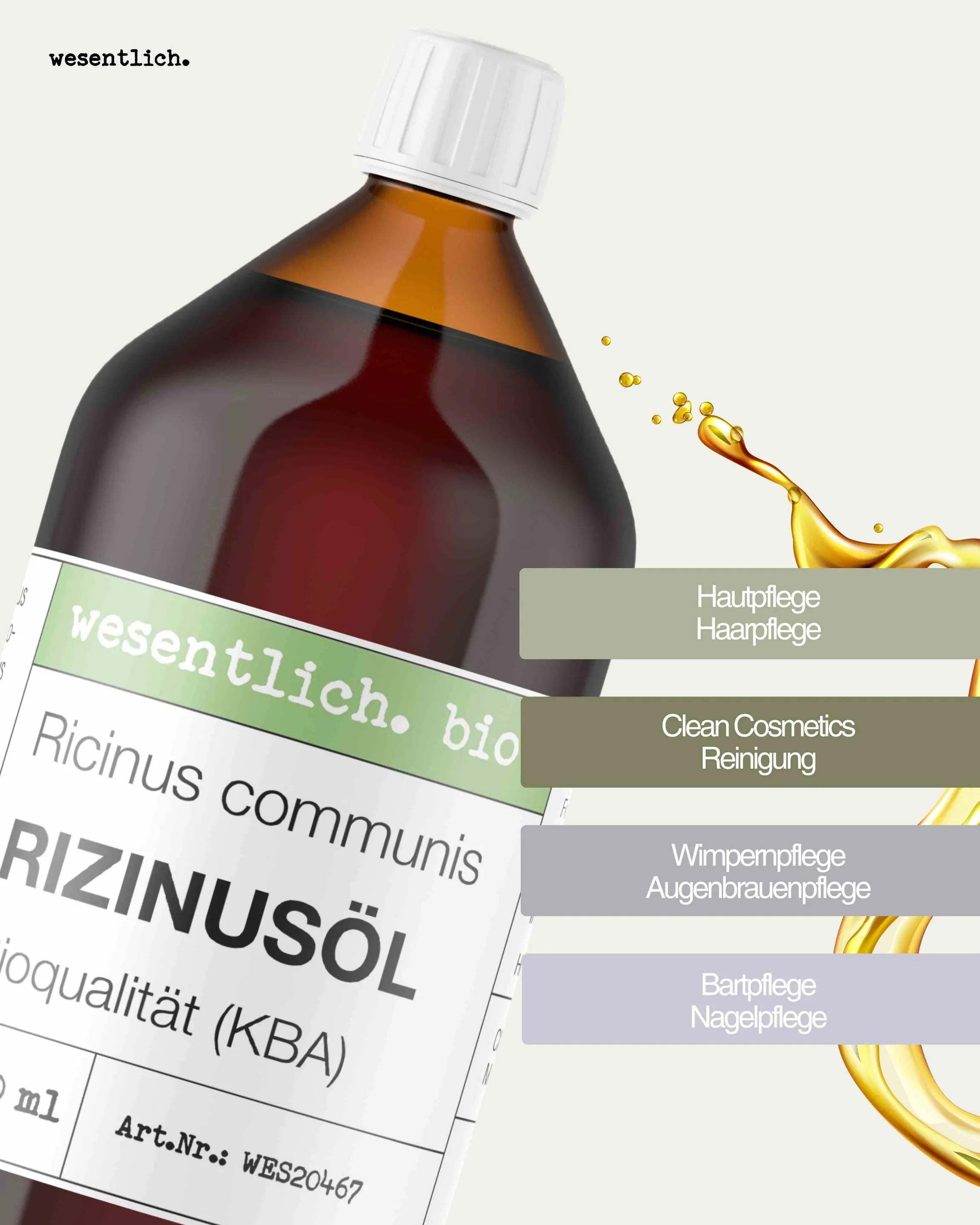 Rizinusöl BIO kaltgepresst 1000ml