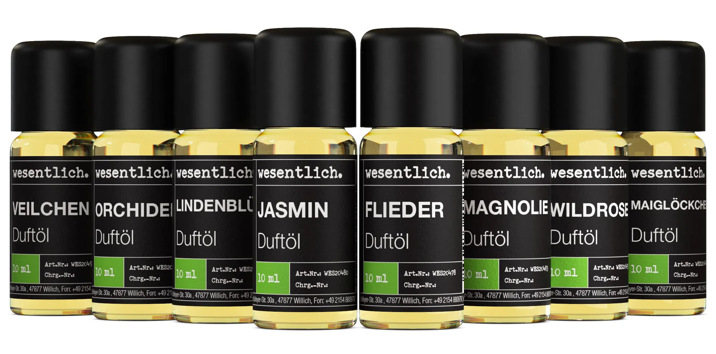 Set aus 8 ausgewählten Duftölen - "aufgeblüht" 8x10ml