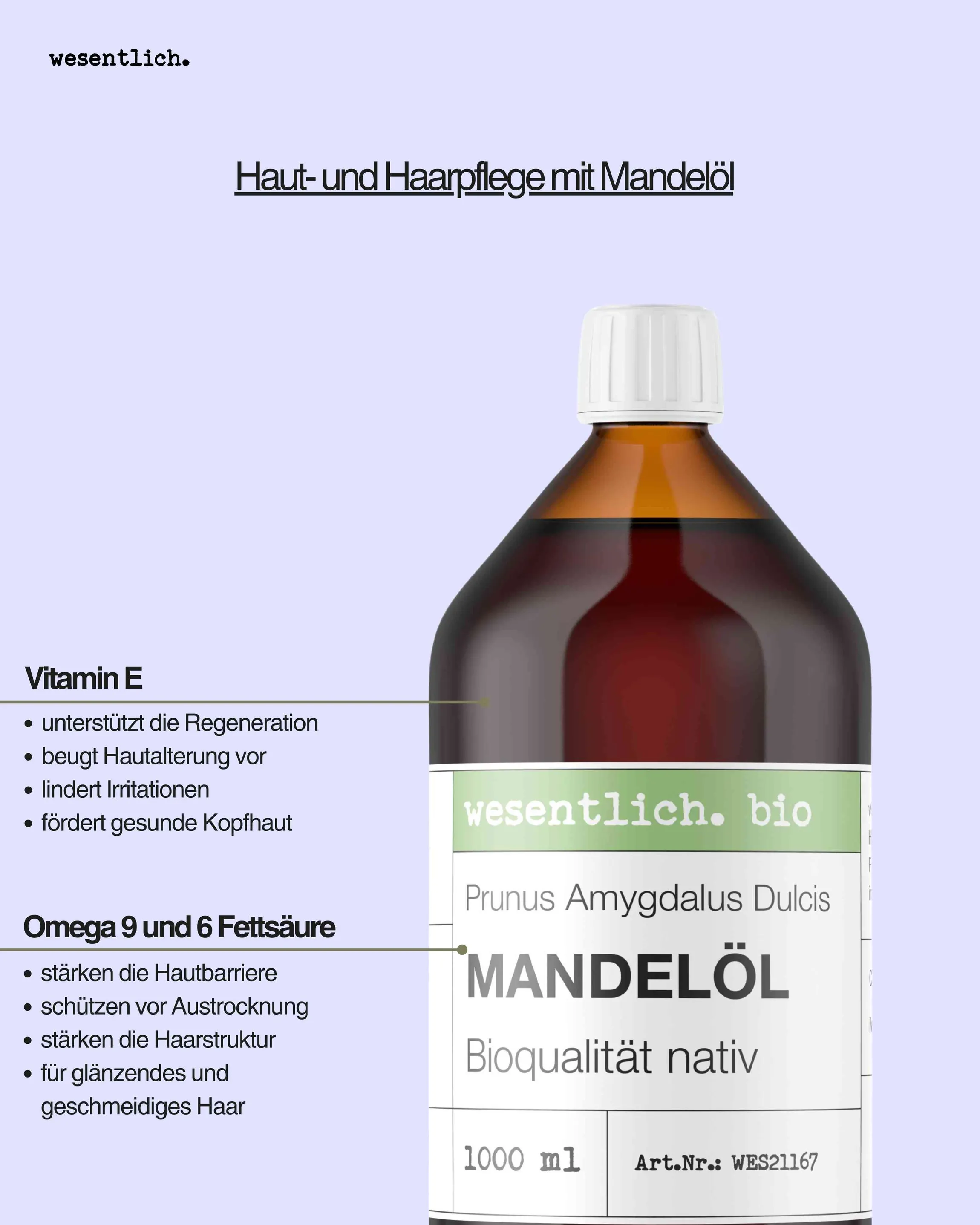 Mandelöl BIO kaltgepresst 1000ml