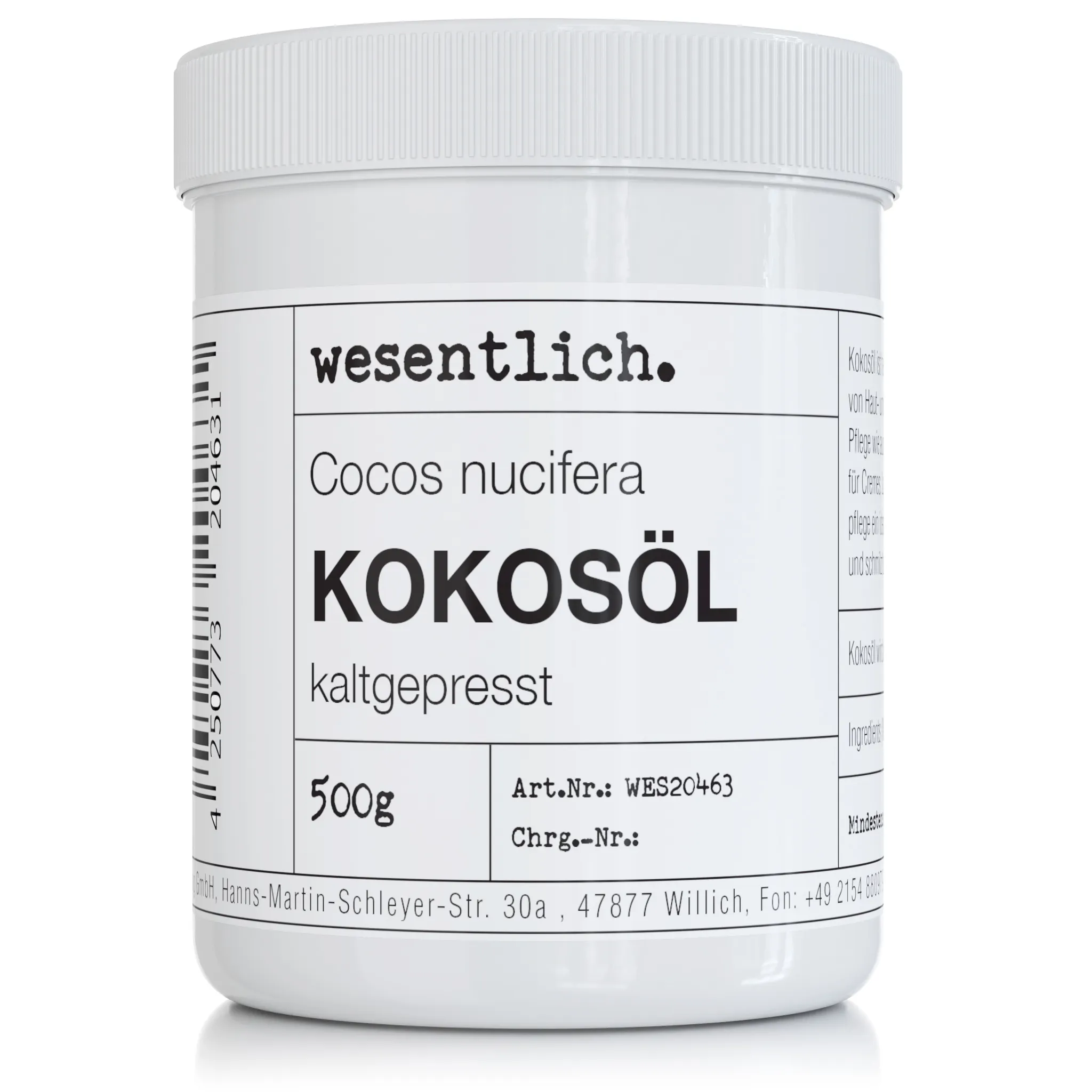 Kokosöl kaltgepresst 500g
