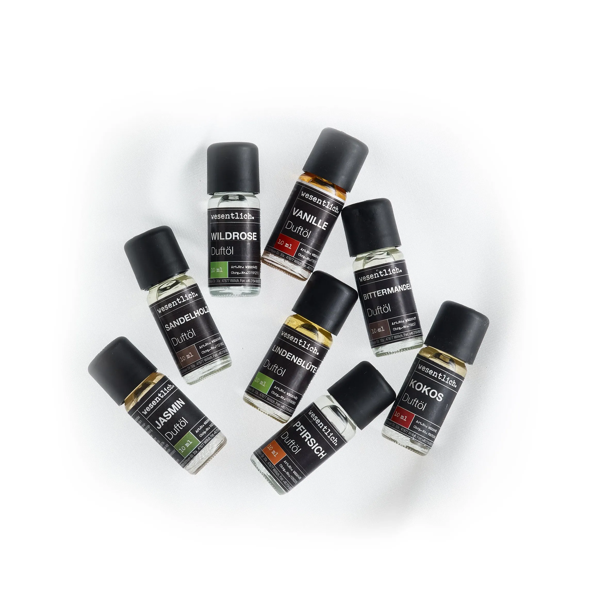 Set aus 8 ausgewählten Duftölen - "behaglich" 8x10ml