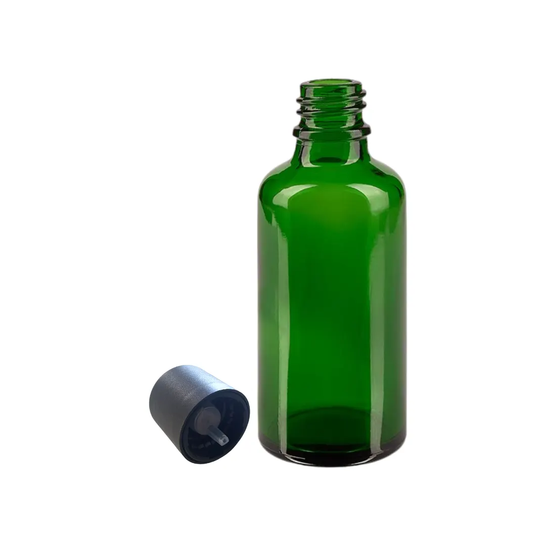 Grünglasflasche 50ml mit Originalitätsverschluss / 6er Set
