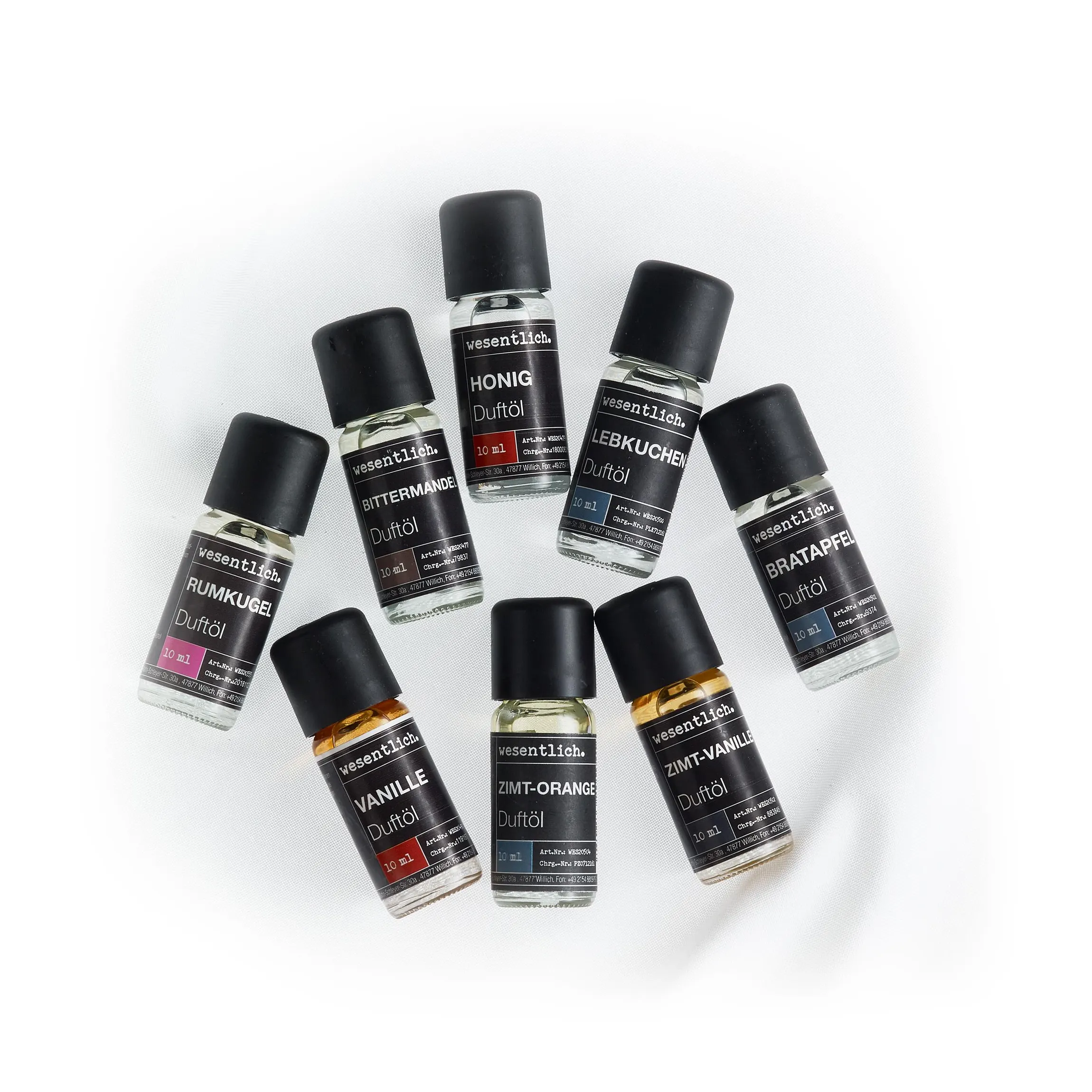 Set aus 8 ausgewählten Duftölen - "winterlich" 8x10ml
