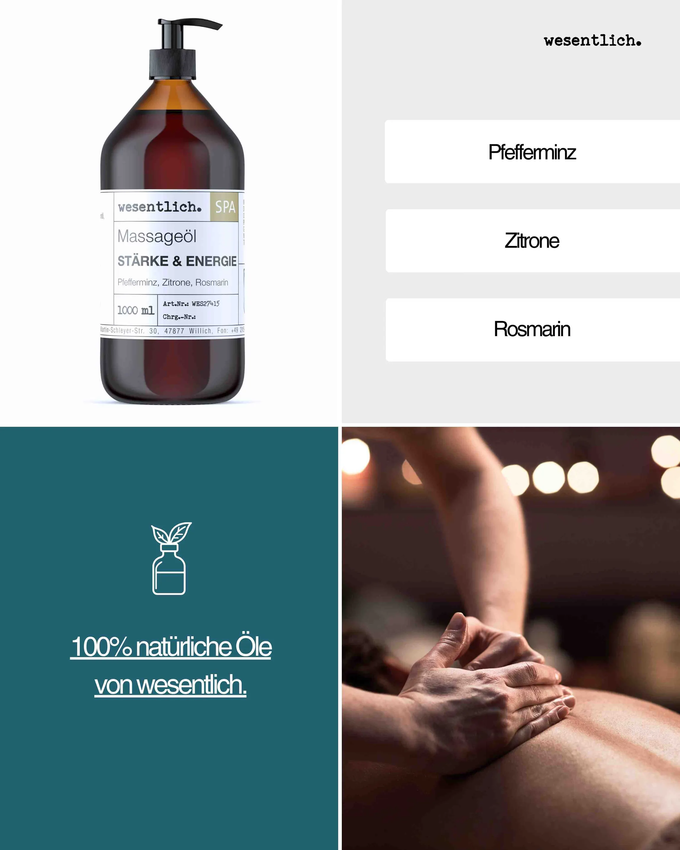 Massageöl "Stärke & Energie" 1000ml