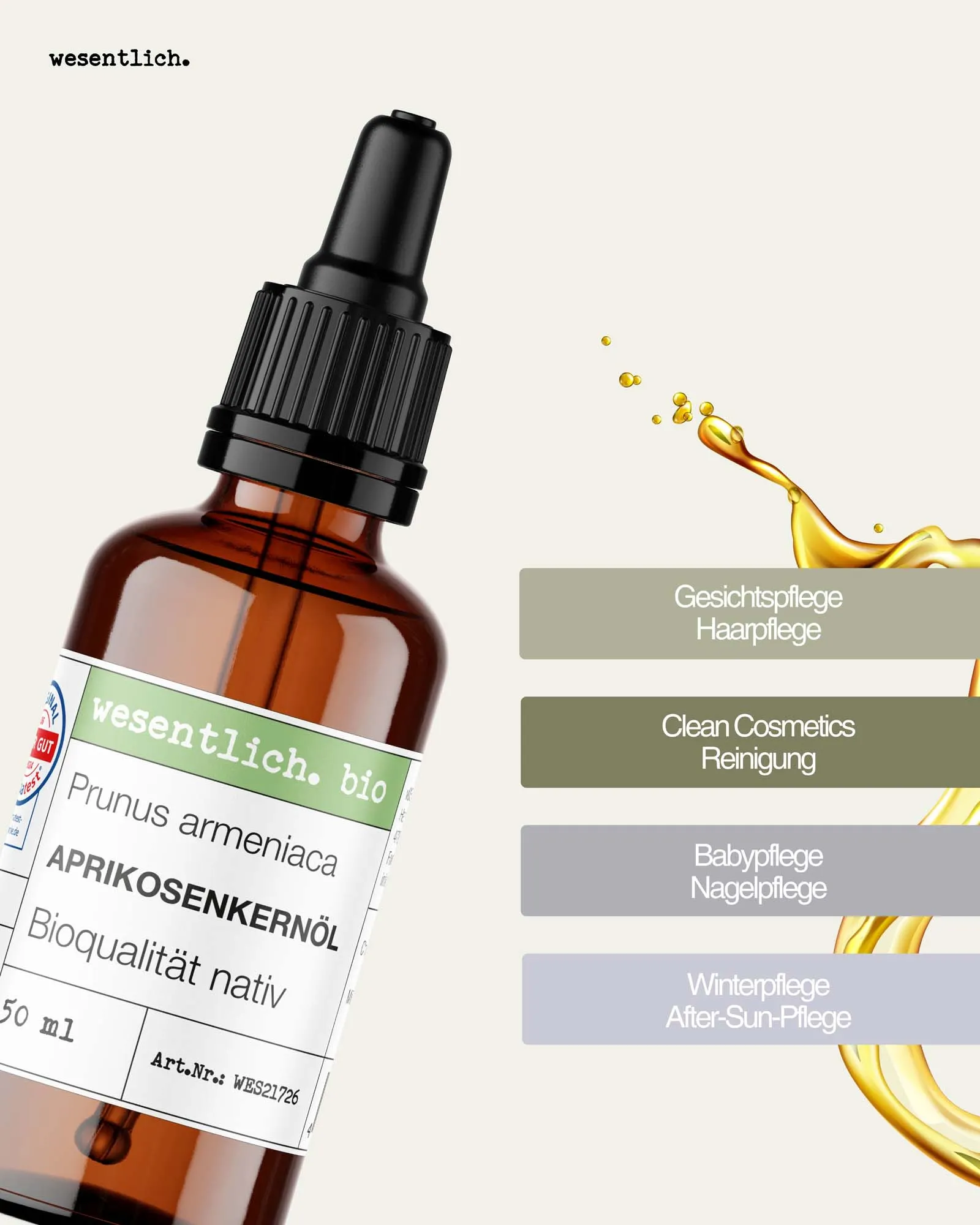 Aprikosenkernöl BIO kaltgepresst 50ml