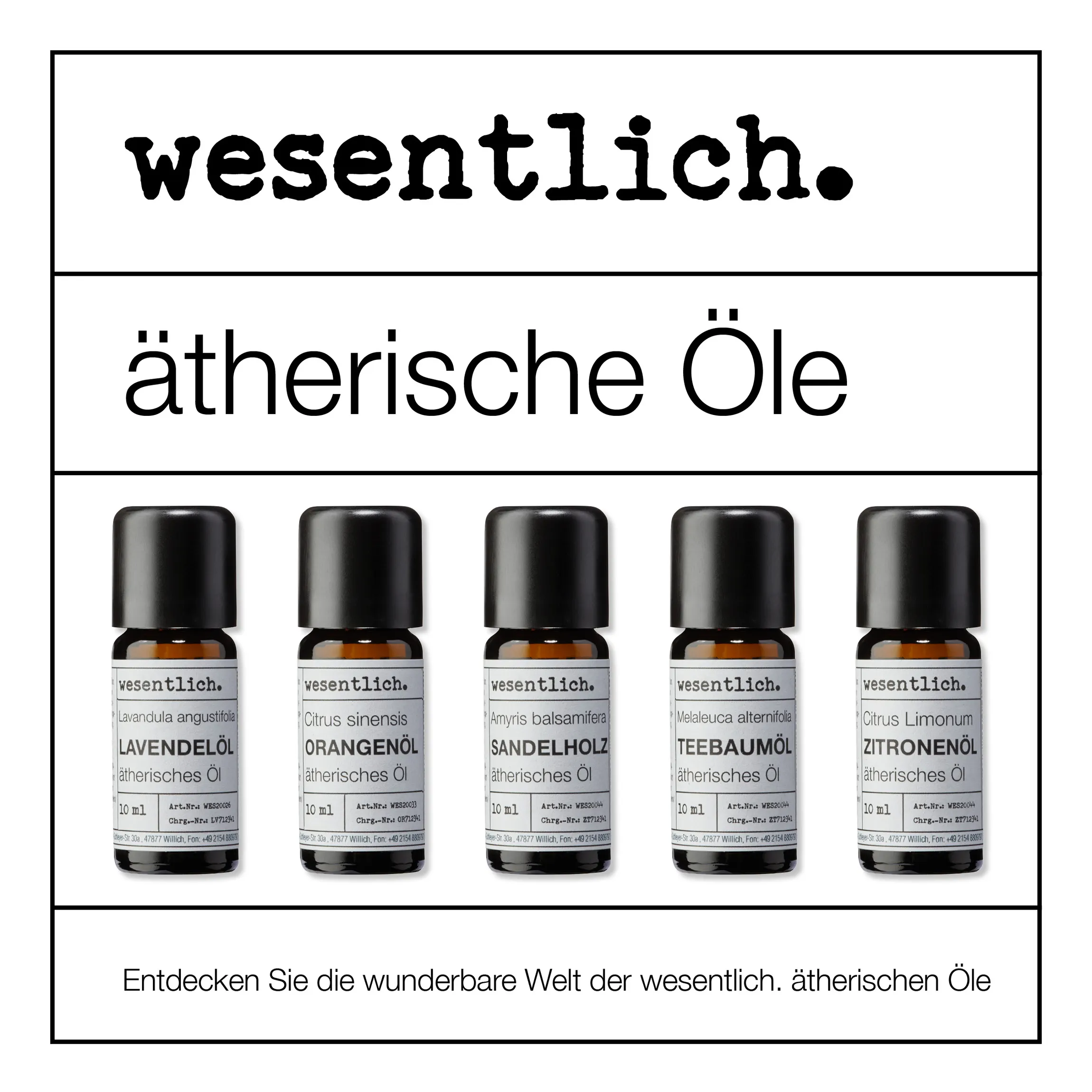 Set aus 8 ausgewählten ätherischen Ölen - "No.5" 8x10ml