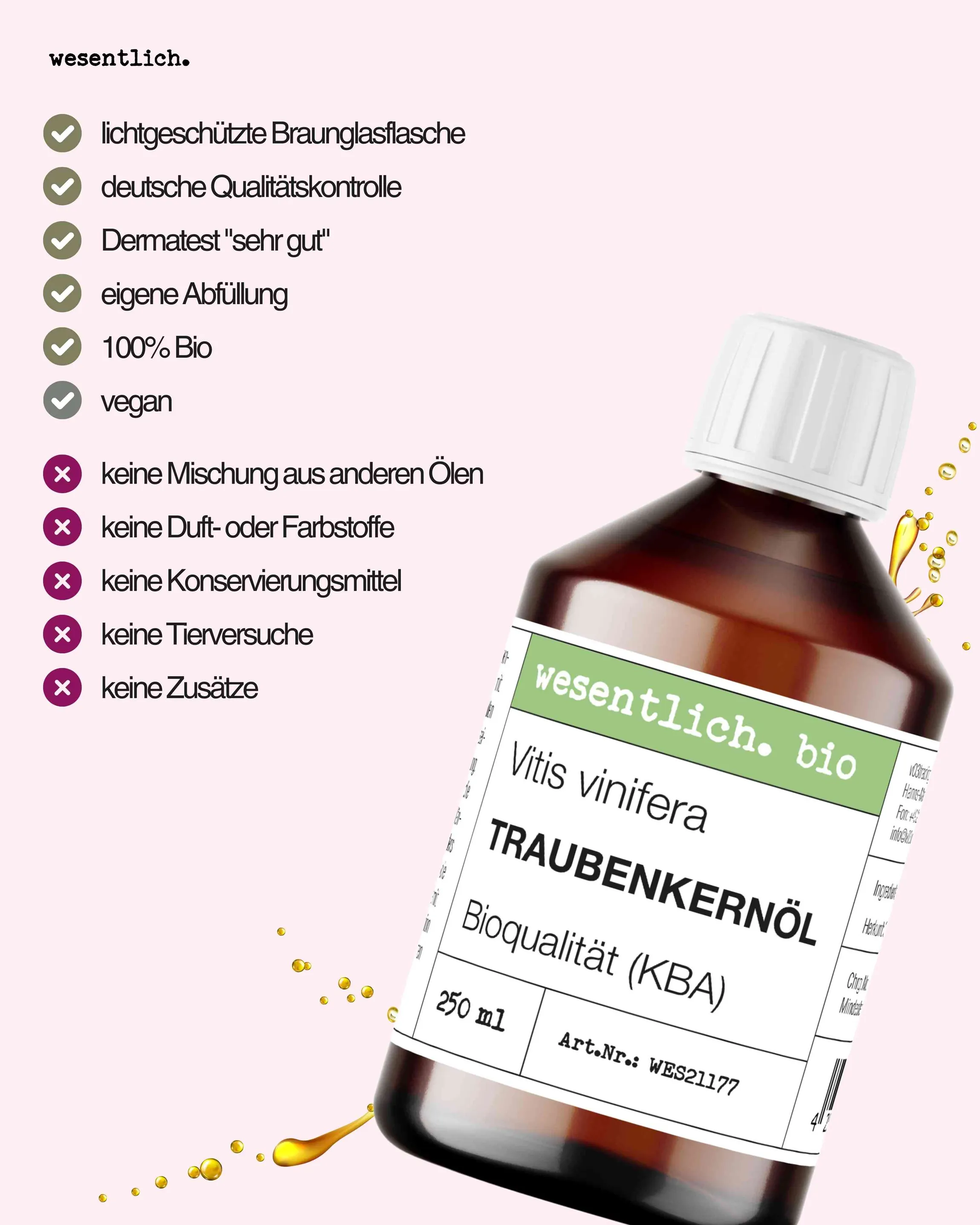 Traubenkernöl BIO kaltgepresst 250ml