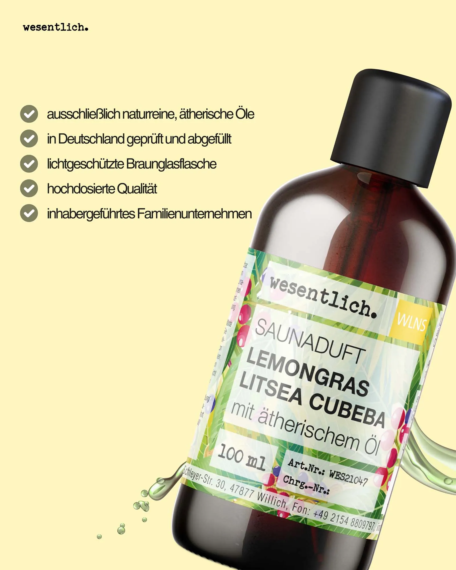 Saunaduft Lemongras-Litsea Cubeba 100ml