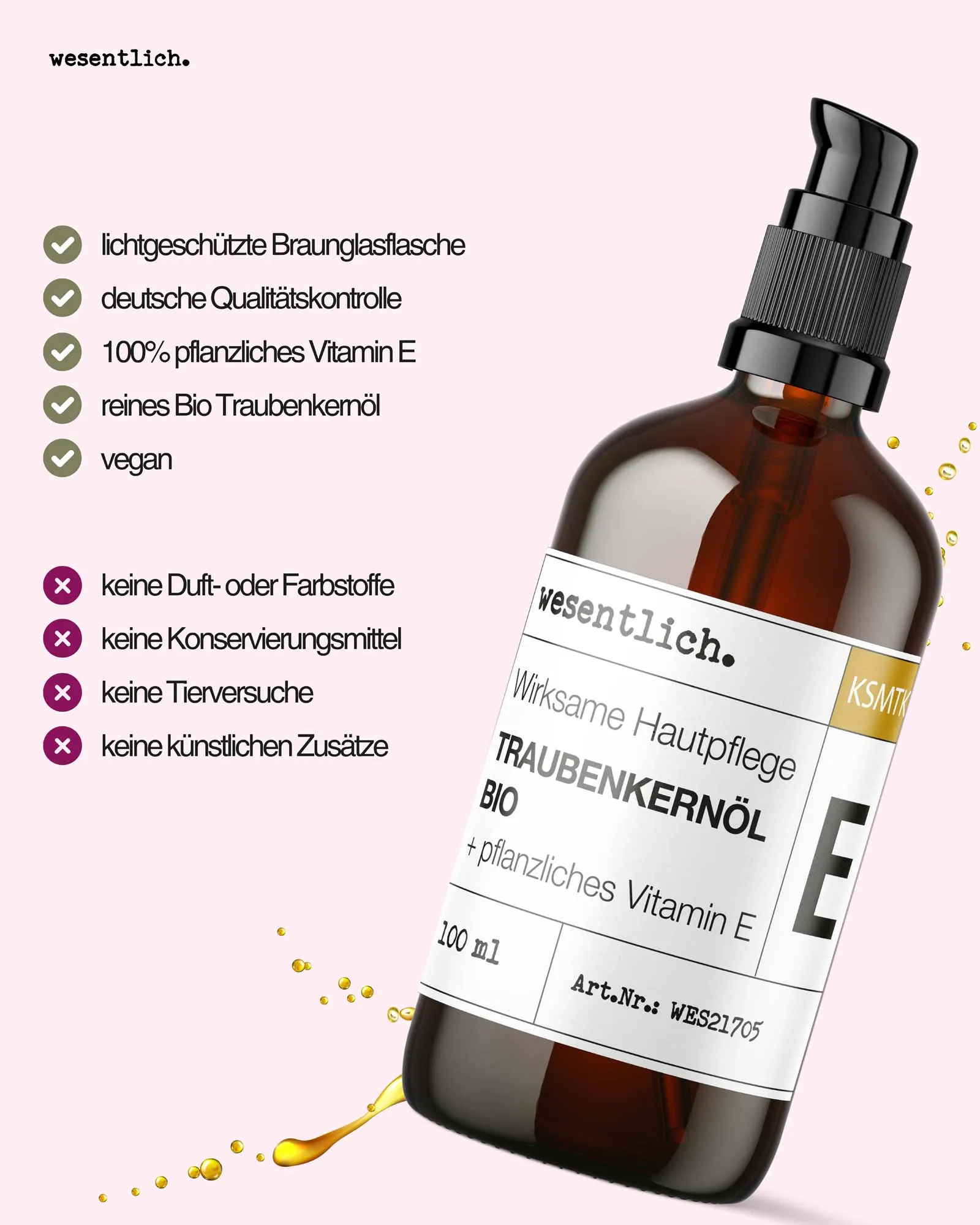 Traubenkernöl bio + Vitamin E