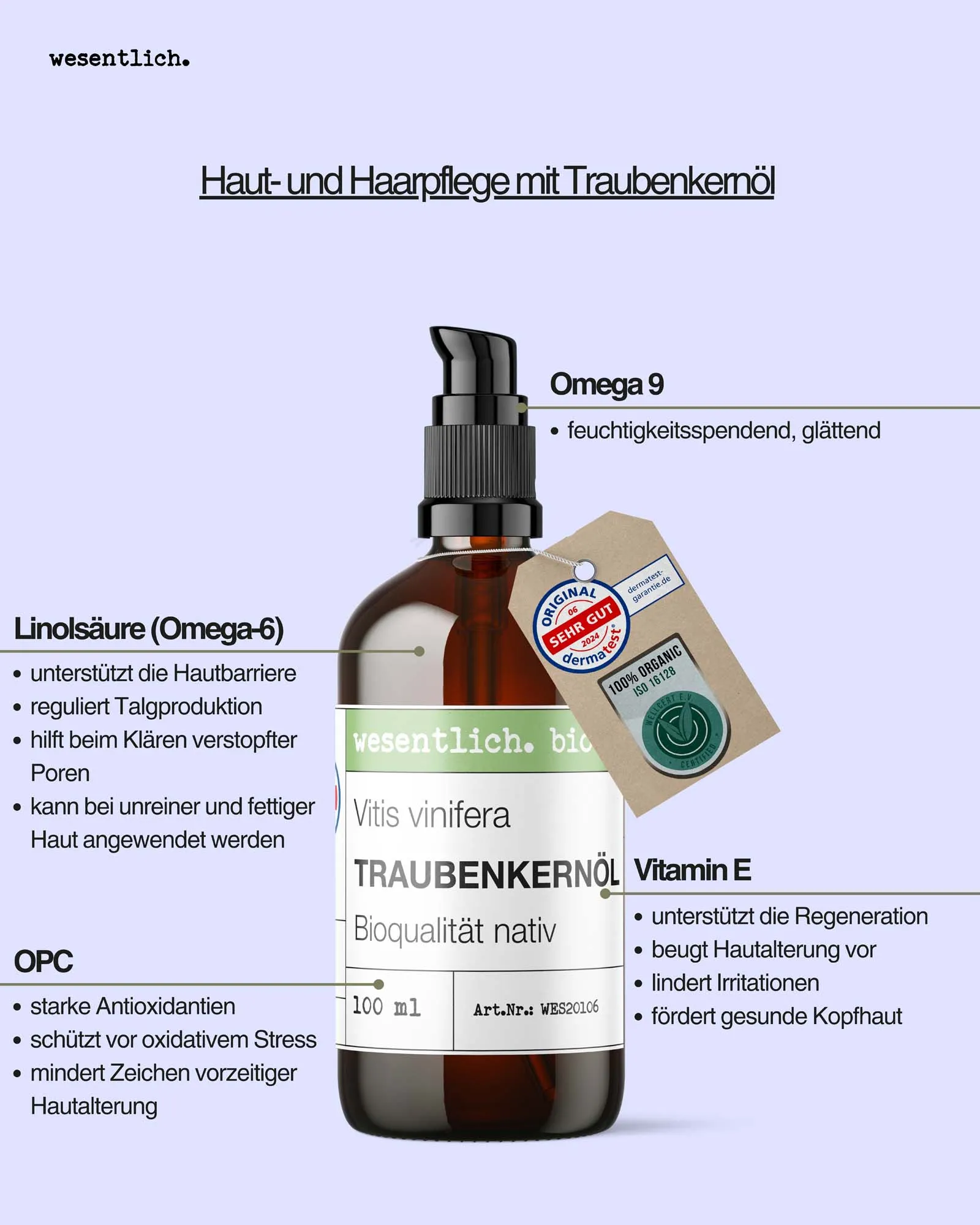 Traubenkernöl BIO kaltgepresst 100ml