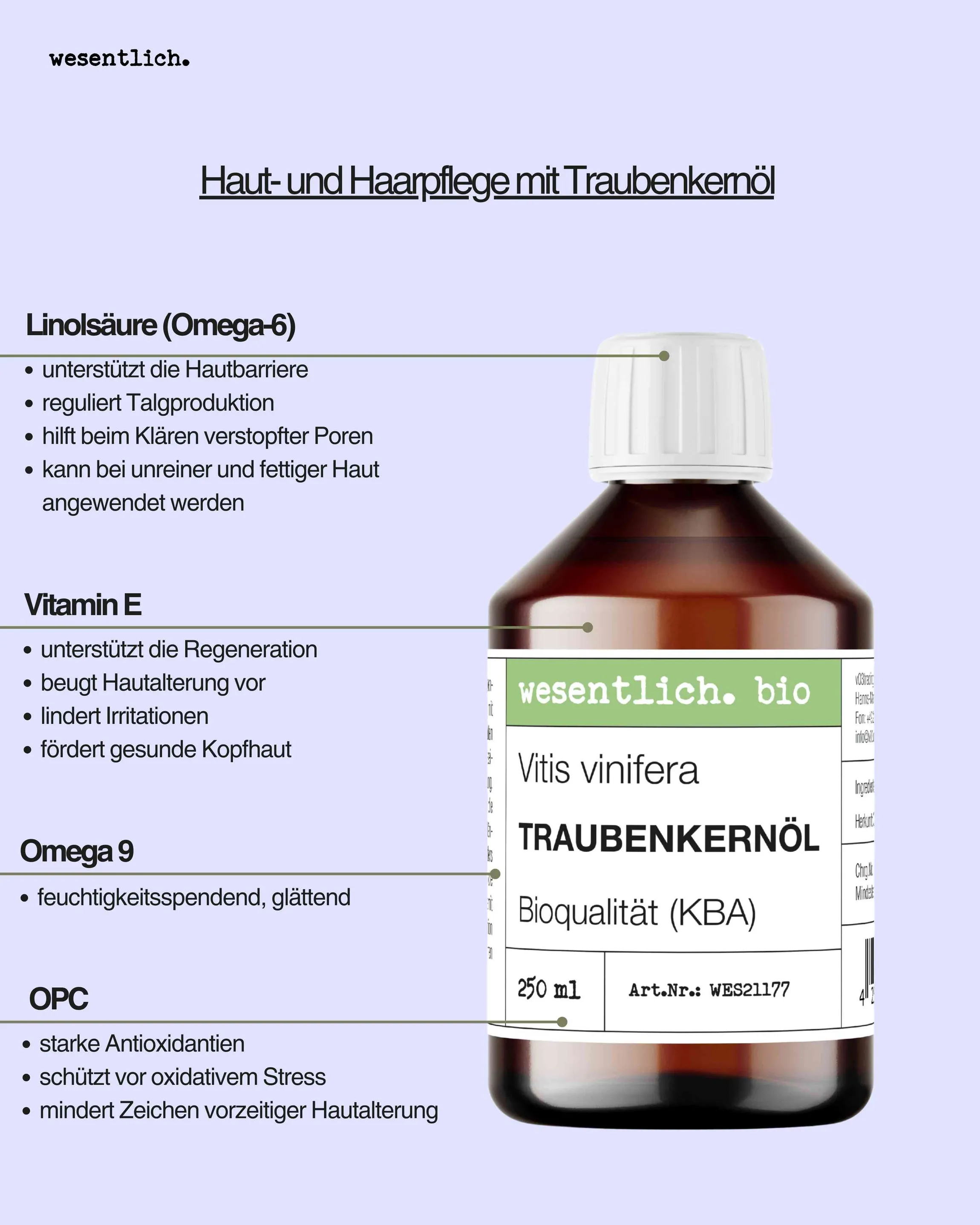 Traubenkernöl BIO kaltgepresst 250ml