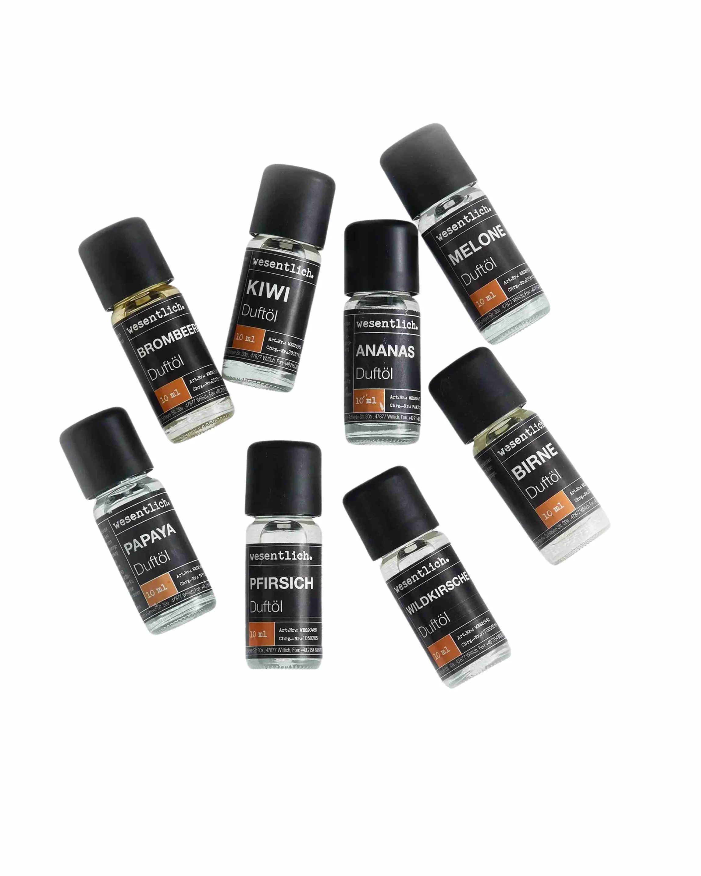 Set aus 8 ausgewählten Duftölen - "fruchtig" 8x10ml