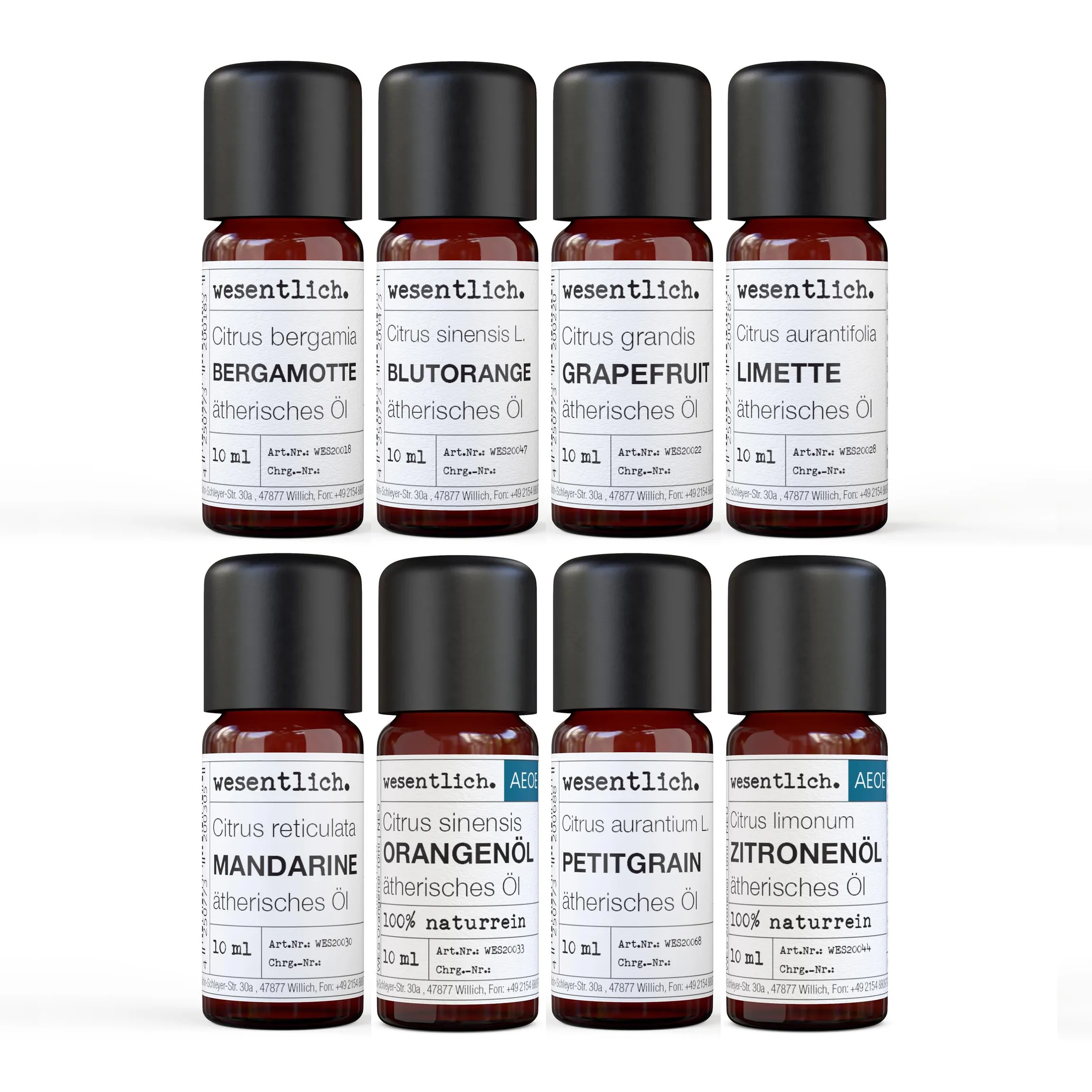 Set aus 8 ausgewählten ätherischen Ölen - "No.5" 8x10ml