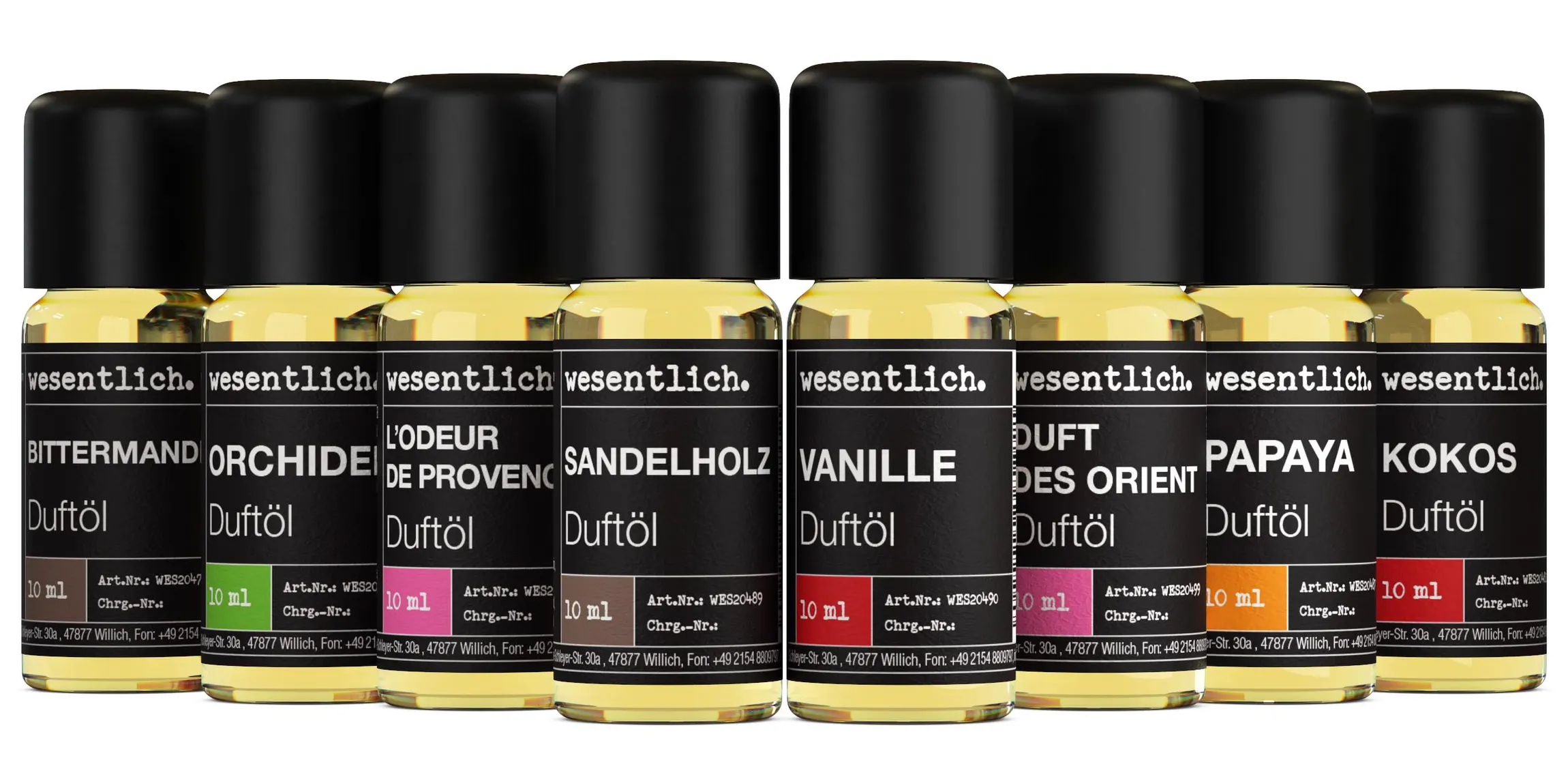 Set aus 8 ausgewählten Duftölen - "charismatisch" 8x10ml